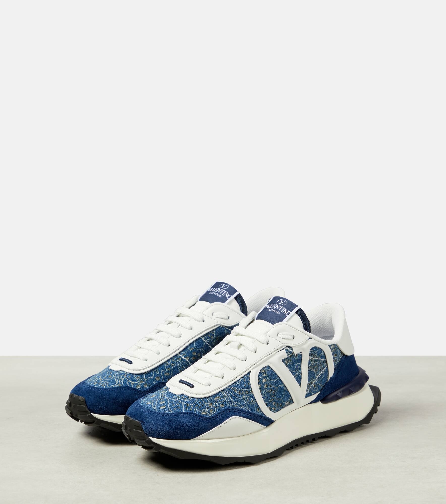 Lacerunner denim-trimmed sneakers - 5