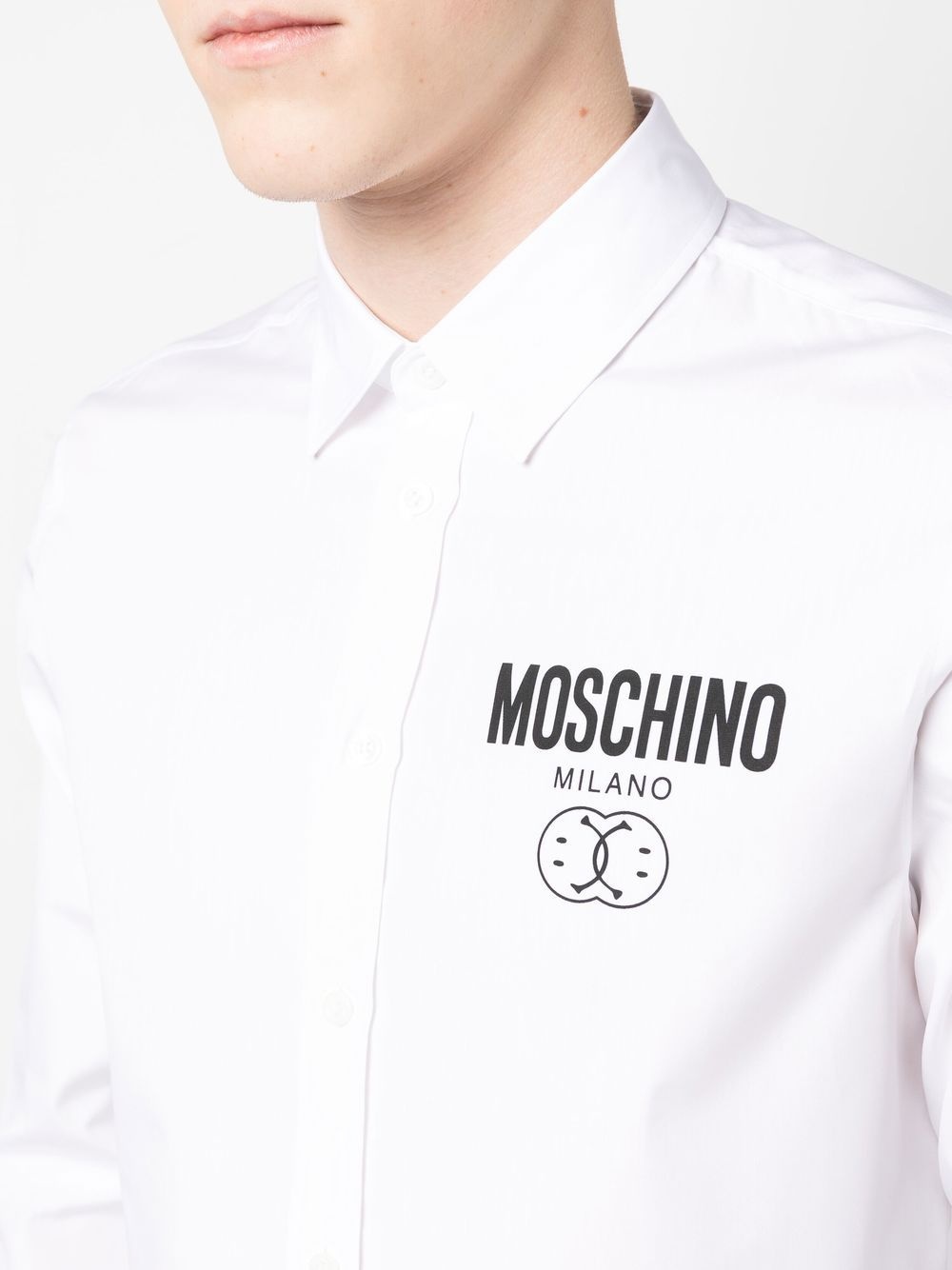 chest logo-print detail shirt - 5