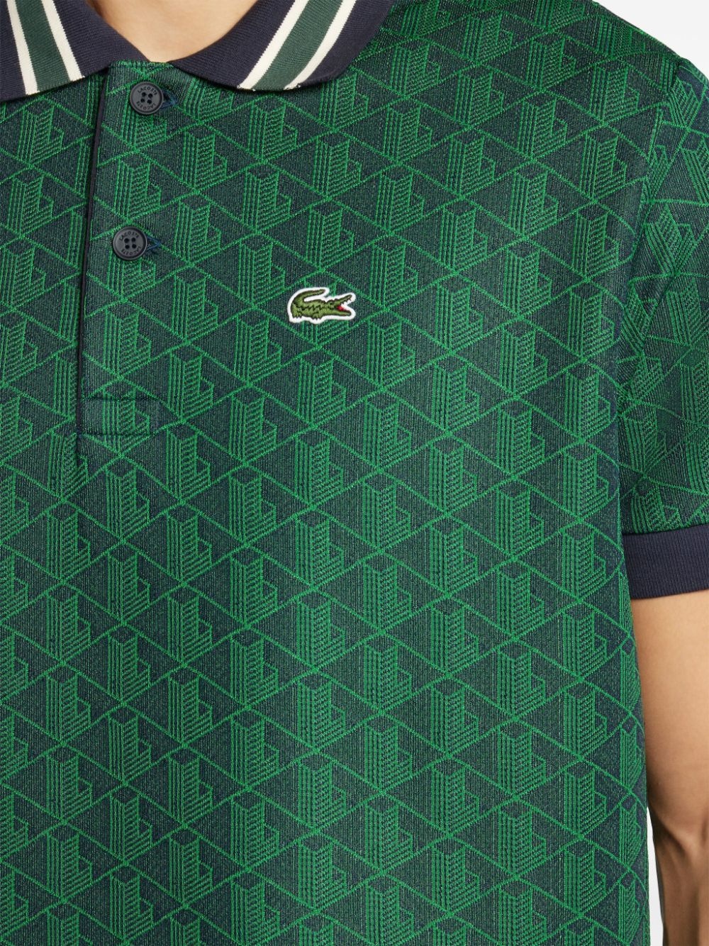 geometric pattern logo-appliquÃ© polo shirt - 5