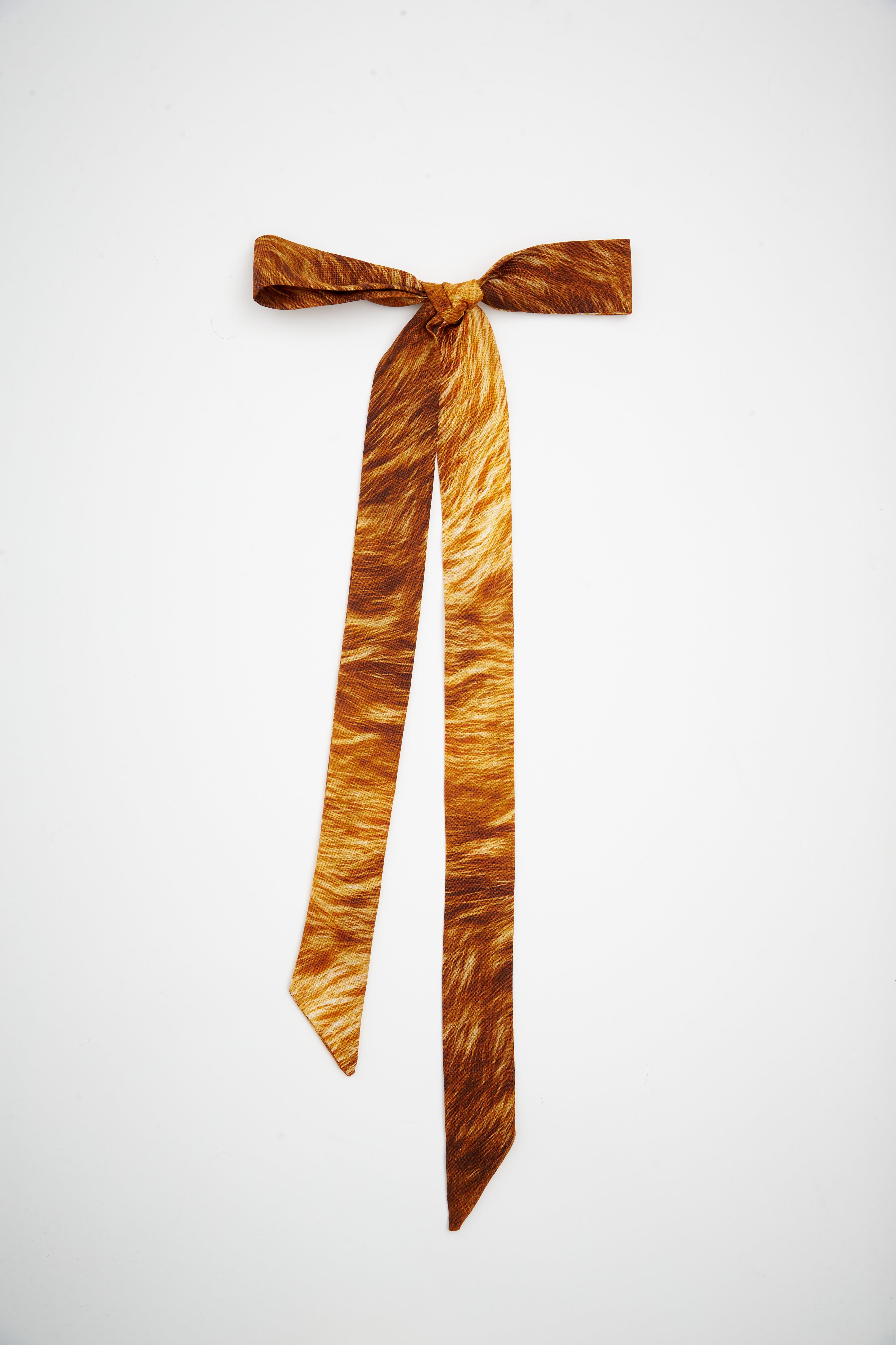 BROWN FUR HAIR BOW - 1