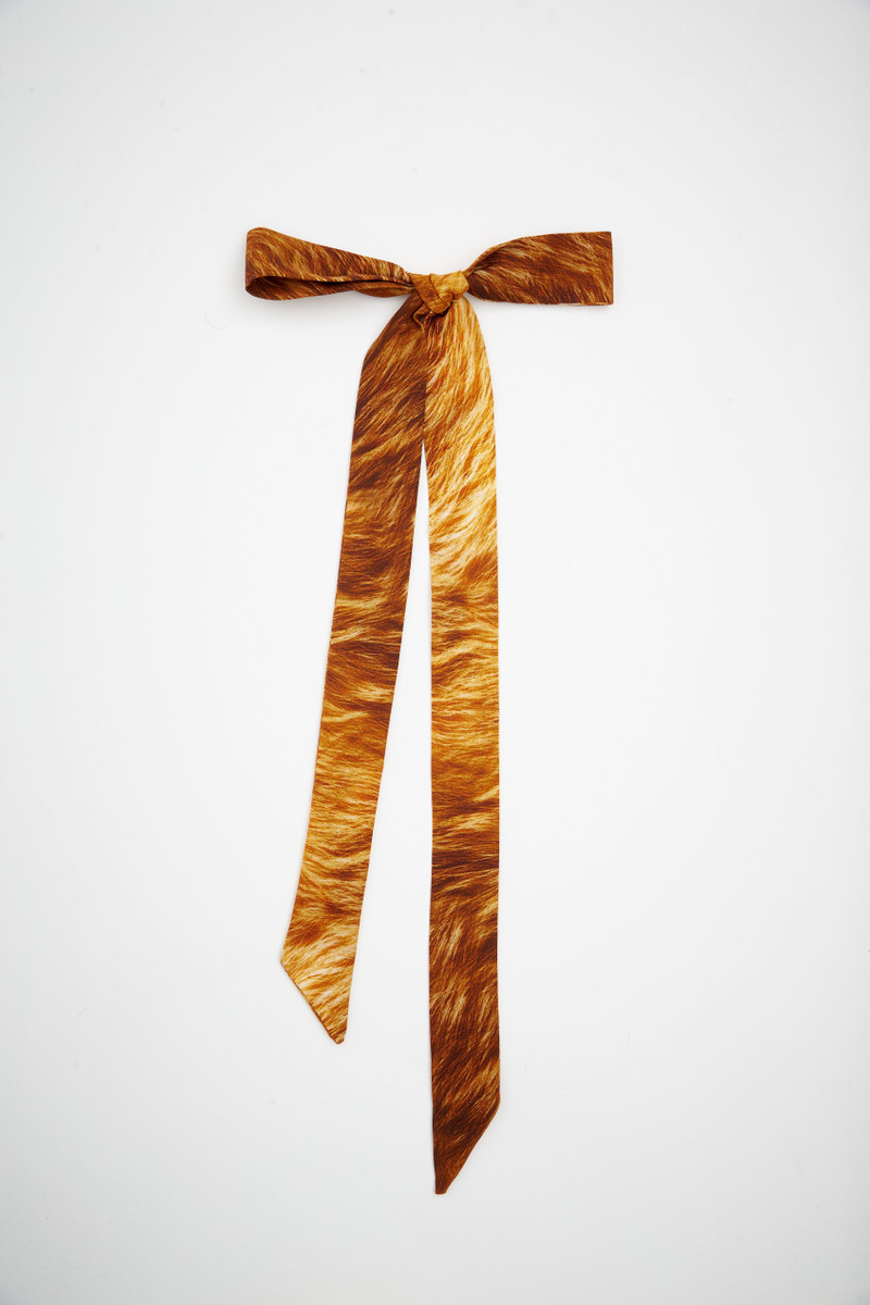 BROWN FUR HAIR BOW 1