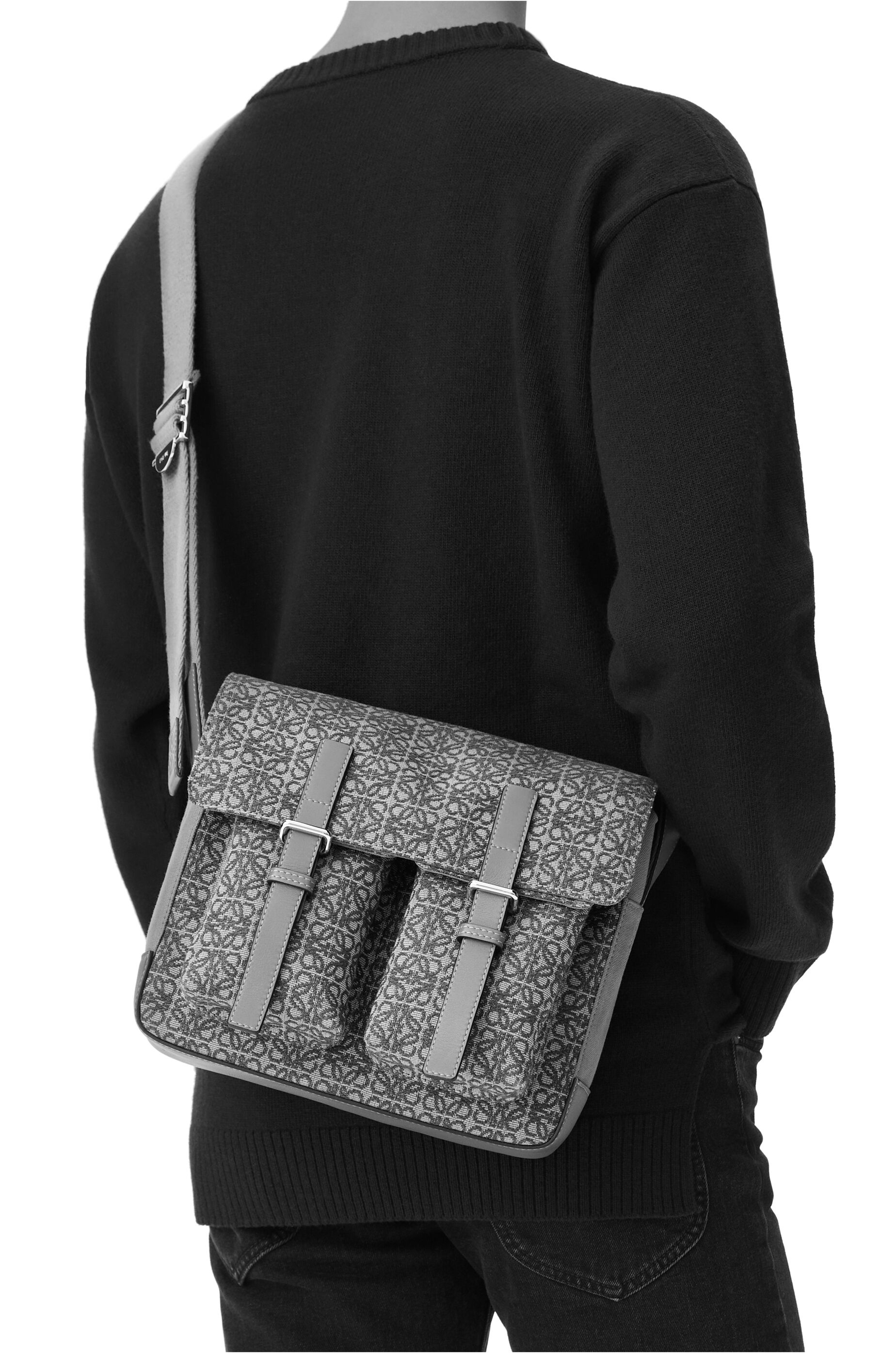 Military Satchel in Anagram jacquard and calfskin - 2
