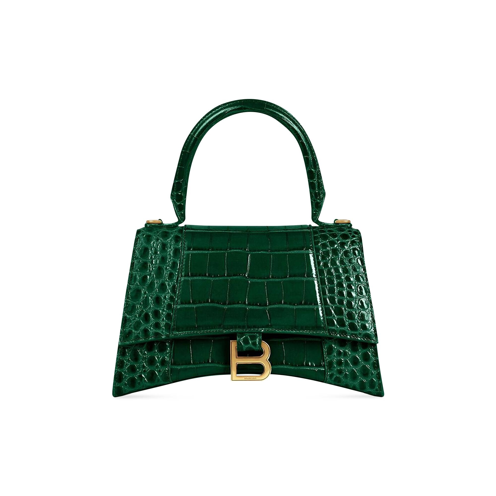 Balenciaga Small Hourlgass Top Handle Bag 'Green' - 1