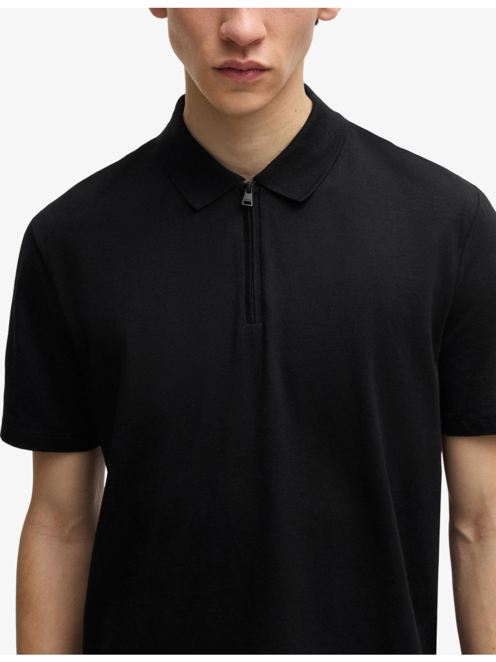 Zip-Up Stretch-Jersey Polo Shirt - 5