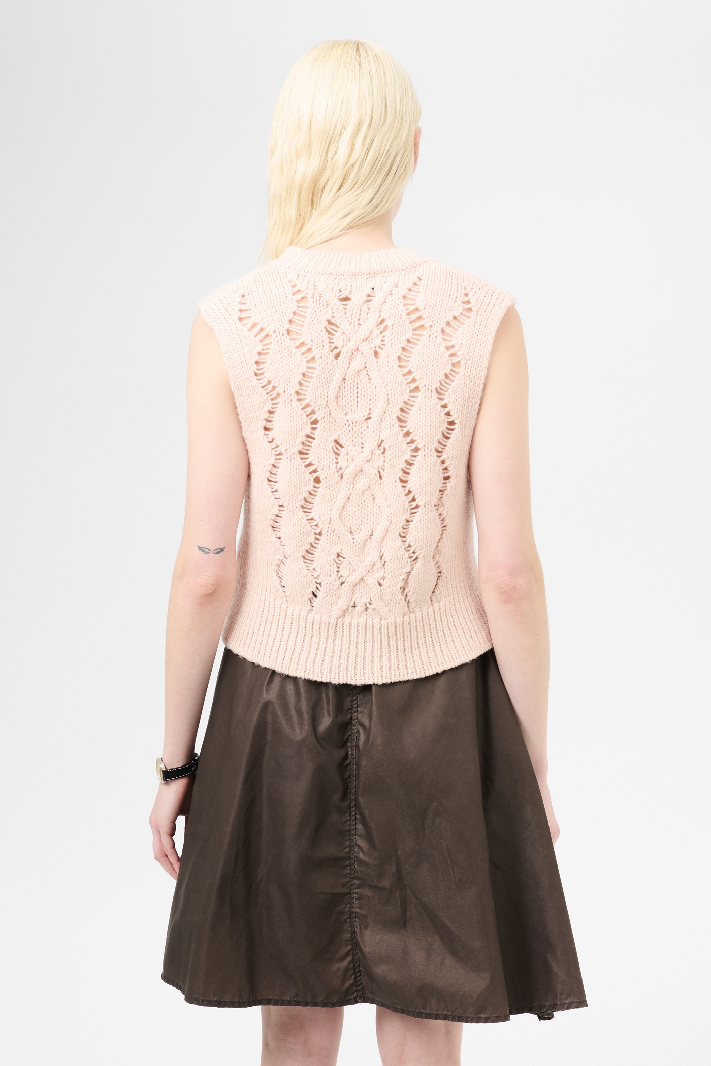 Cable Michigan Tank Delicate Pink Fisherman Wool - 4