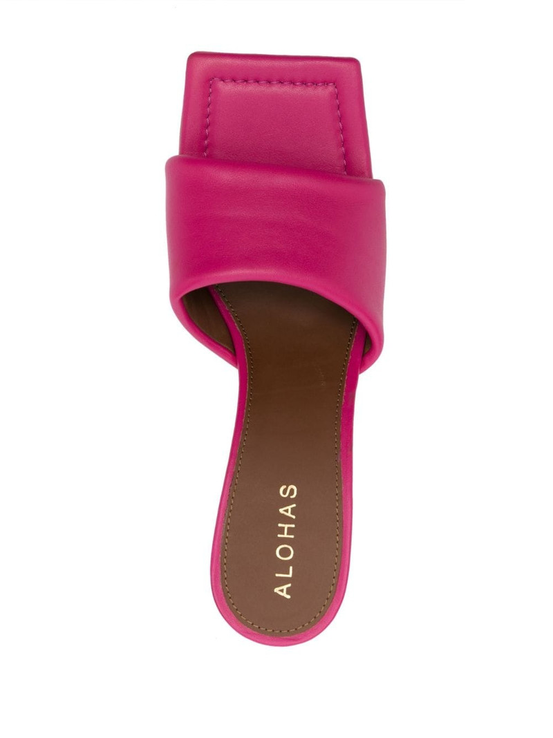 Puffy open-toe leather mules 4