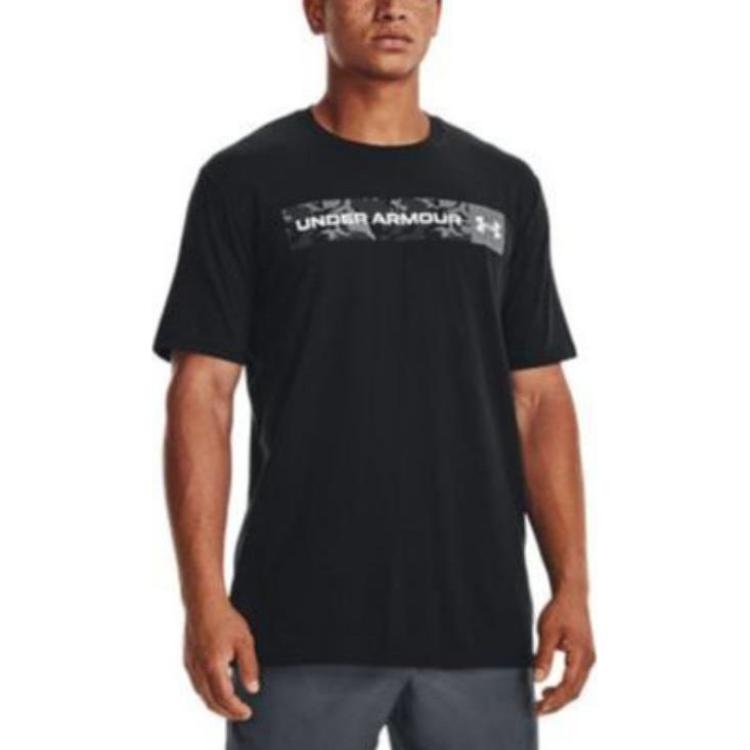 Under Armour Camo Chest Stripe Short Sleeve T-shirt 'Black White' 1376830-001 - 4