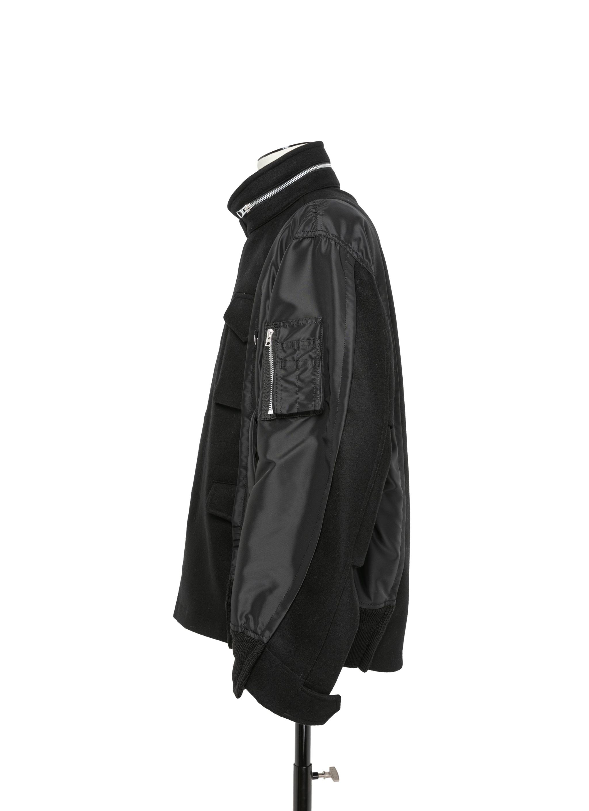Wool Melton x Nylon Twill Blouson - 3