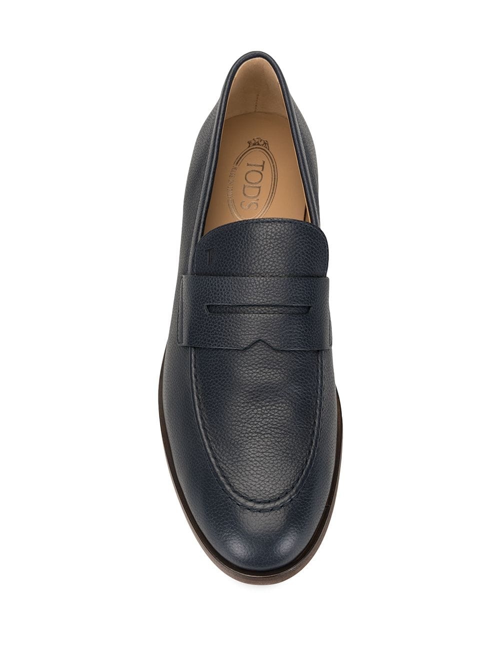 pebbled leather loafers - 4