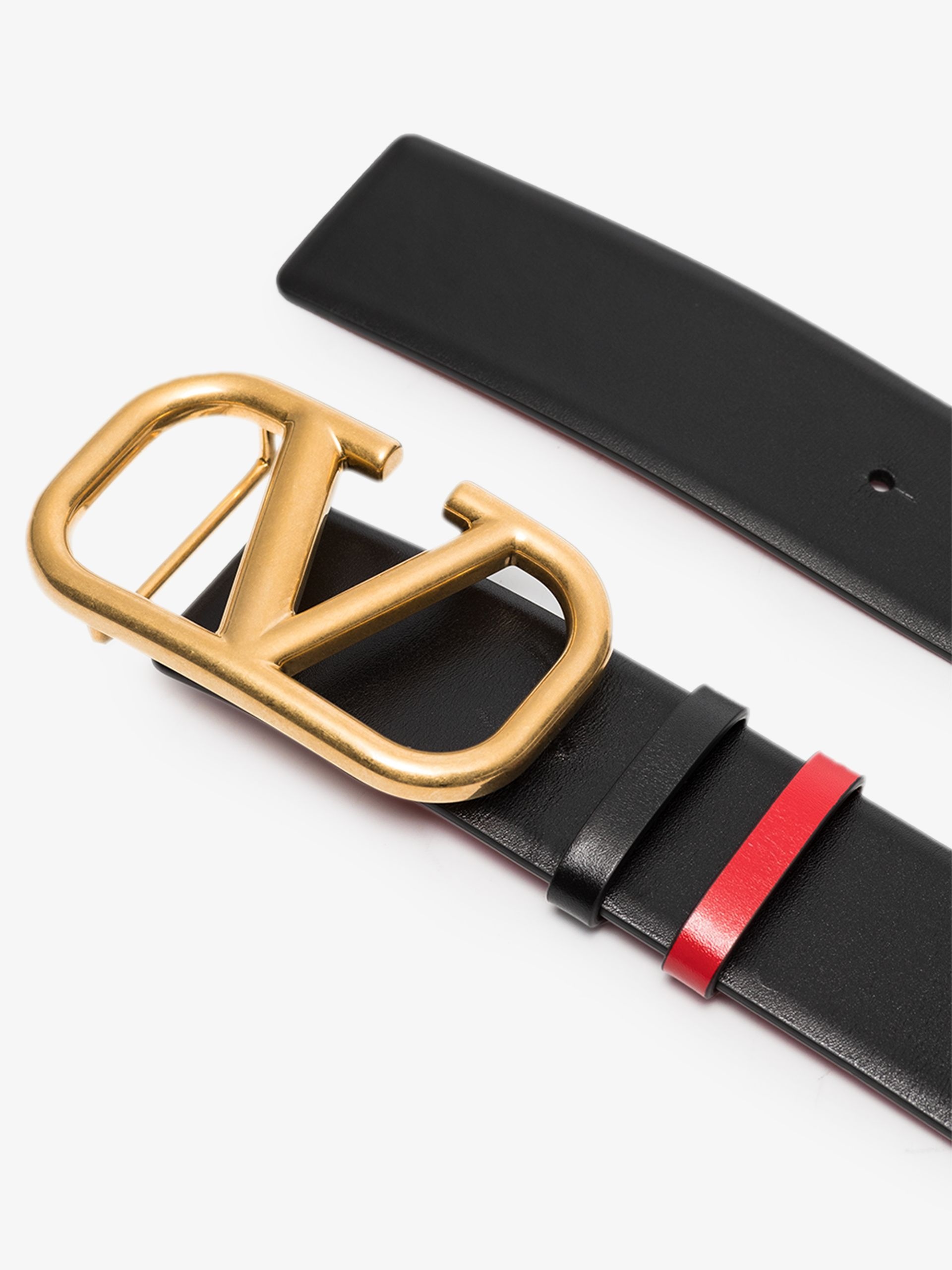 black VLogo Signature reversible leather belt - 3