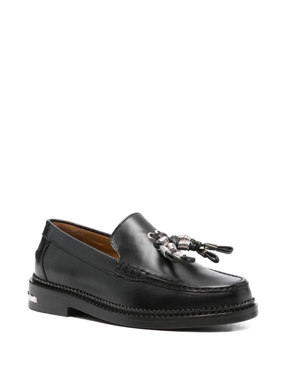 tassel-embellished leather loafers - 2