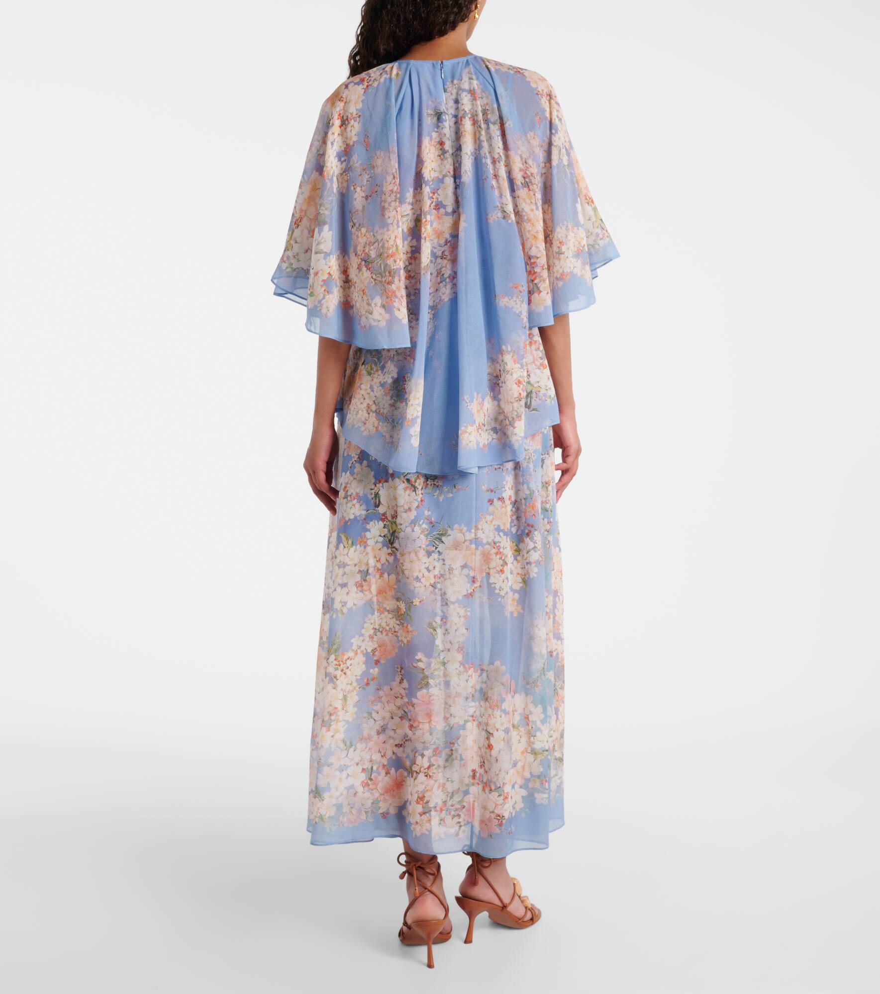 Cascadian cotton and silk georgette maxi dress - 3