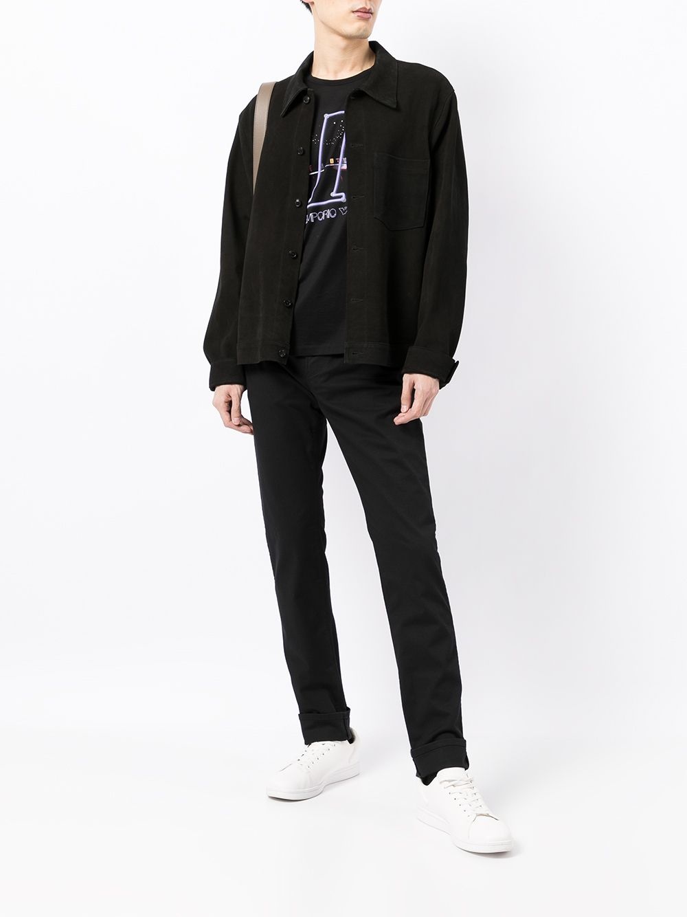 logo-plaque straight leg trousers - 2