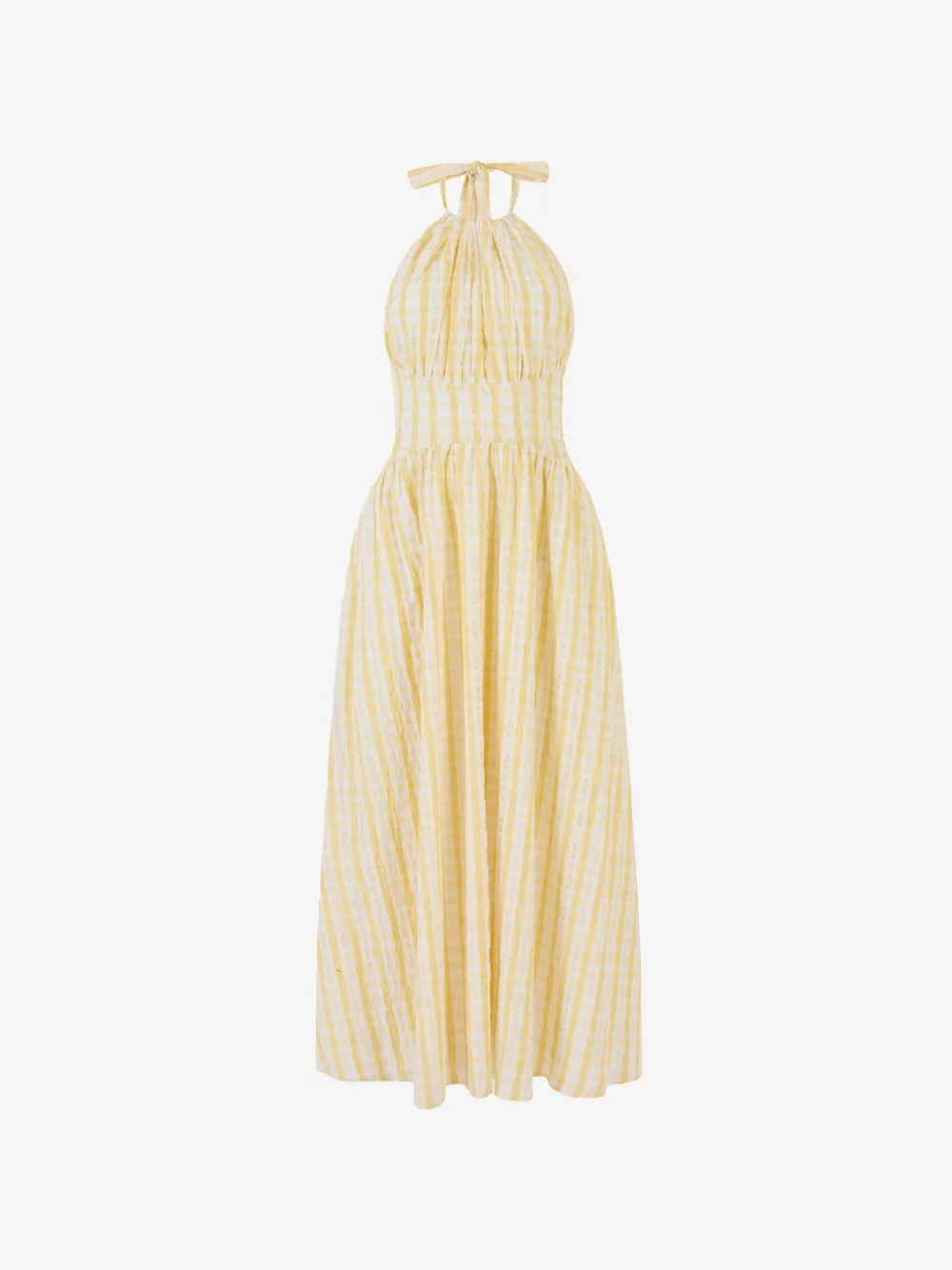 halter check midi dress - 1