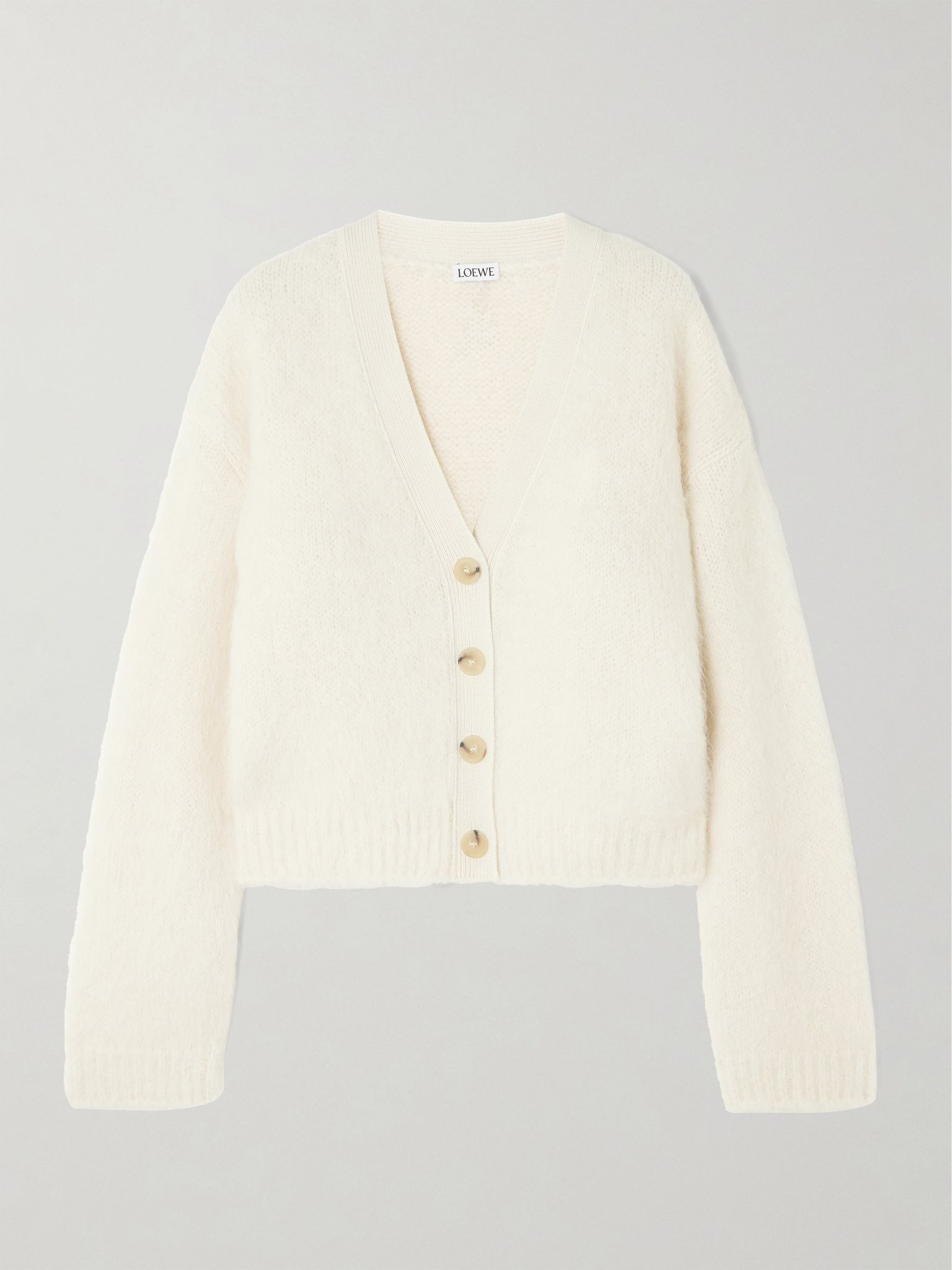 Alpaca-blend cardigan White - 1