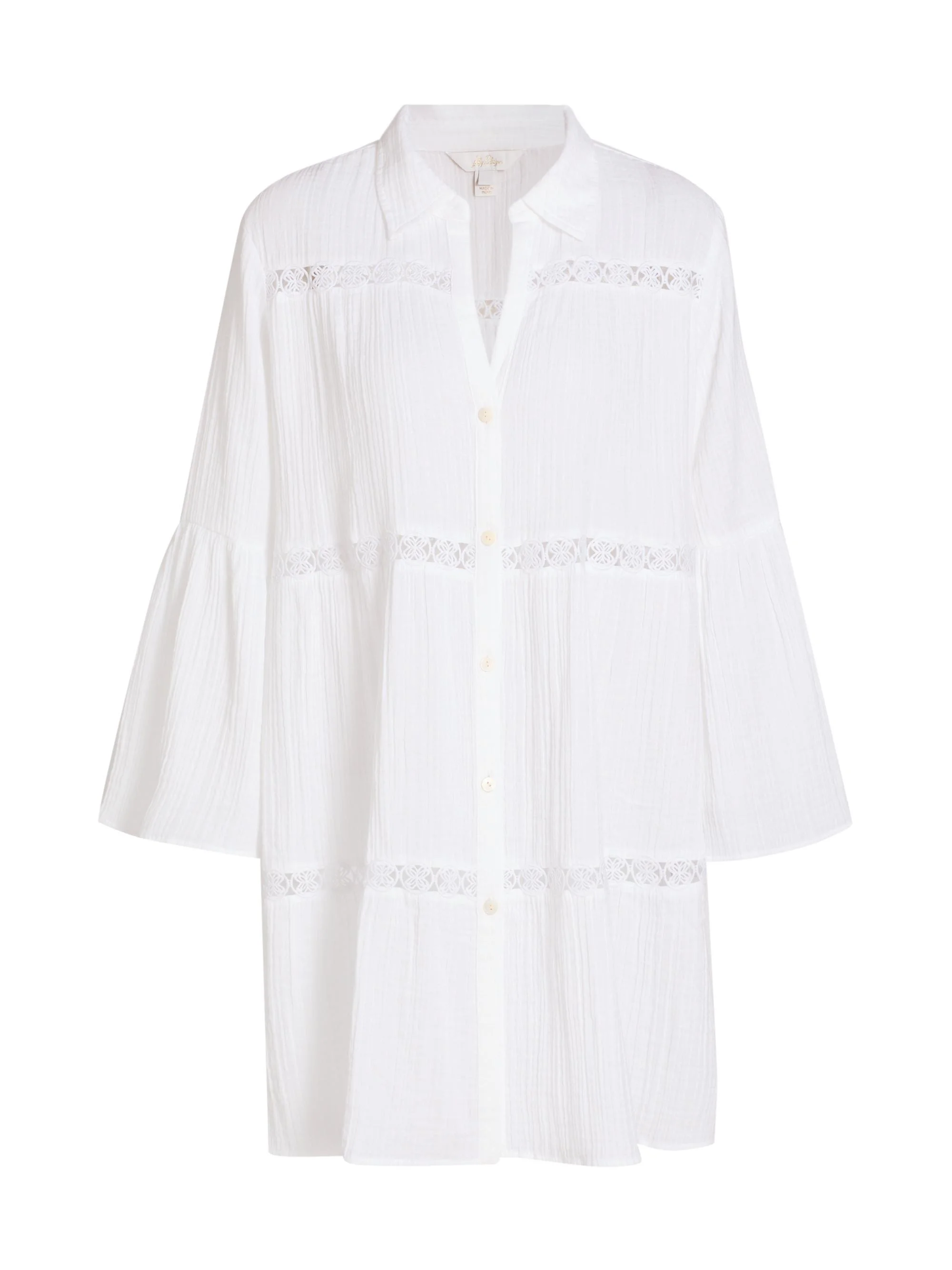 Women's Elspeth Tiered Cotton Cover-Up - White - 1