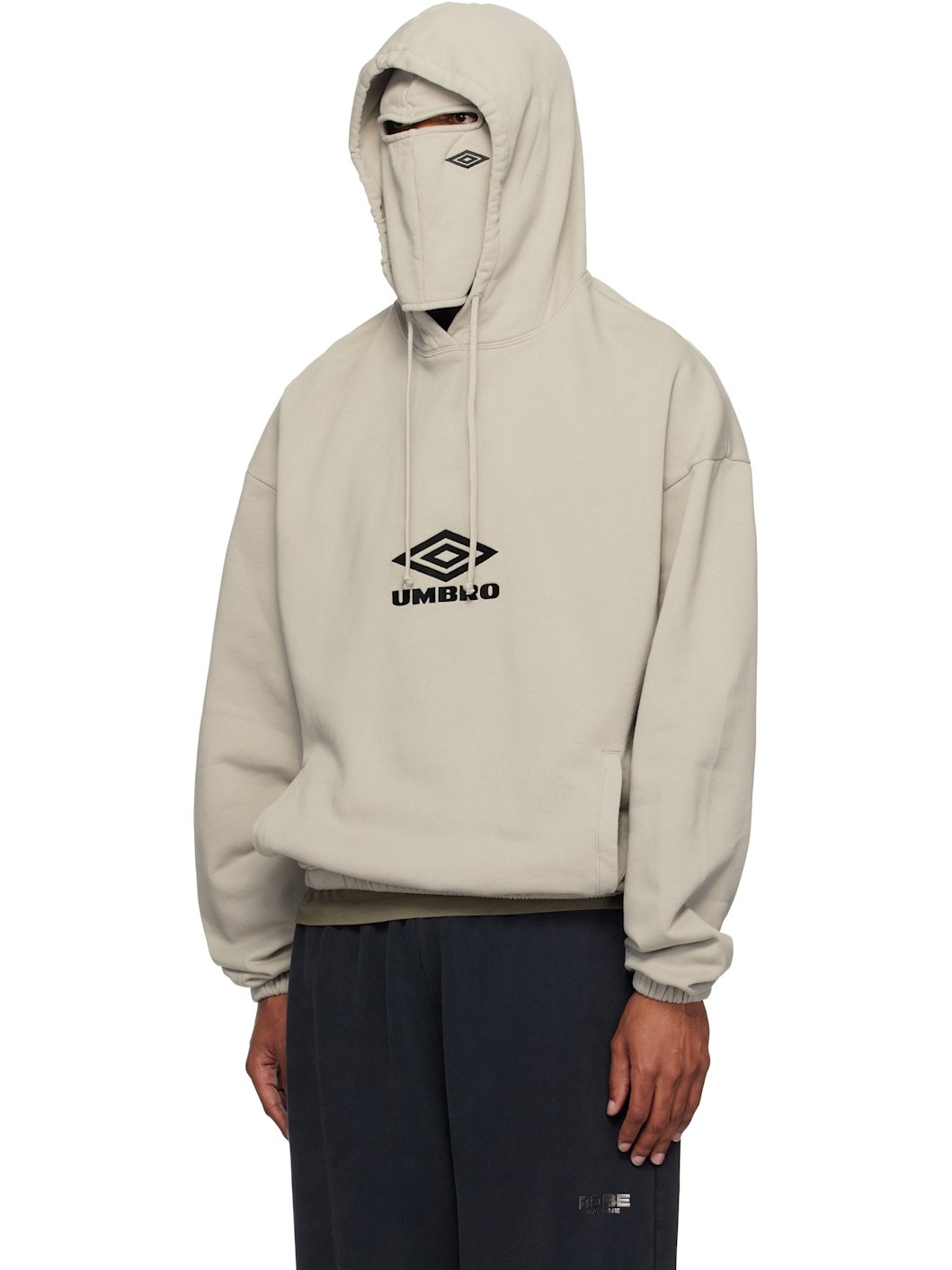 Taupe OG Logo Mask Hoodie - 4