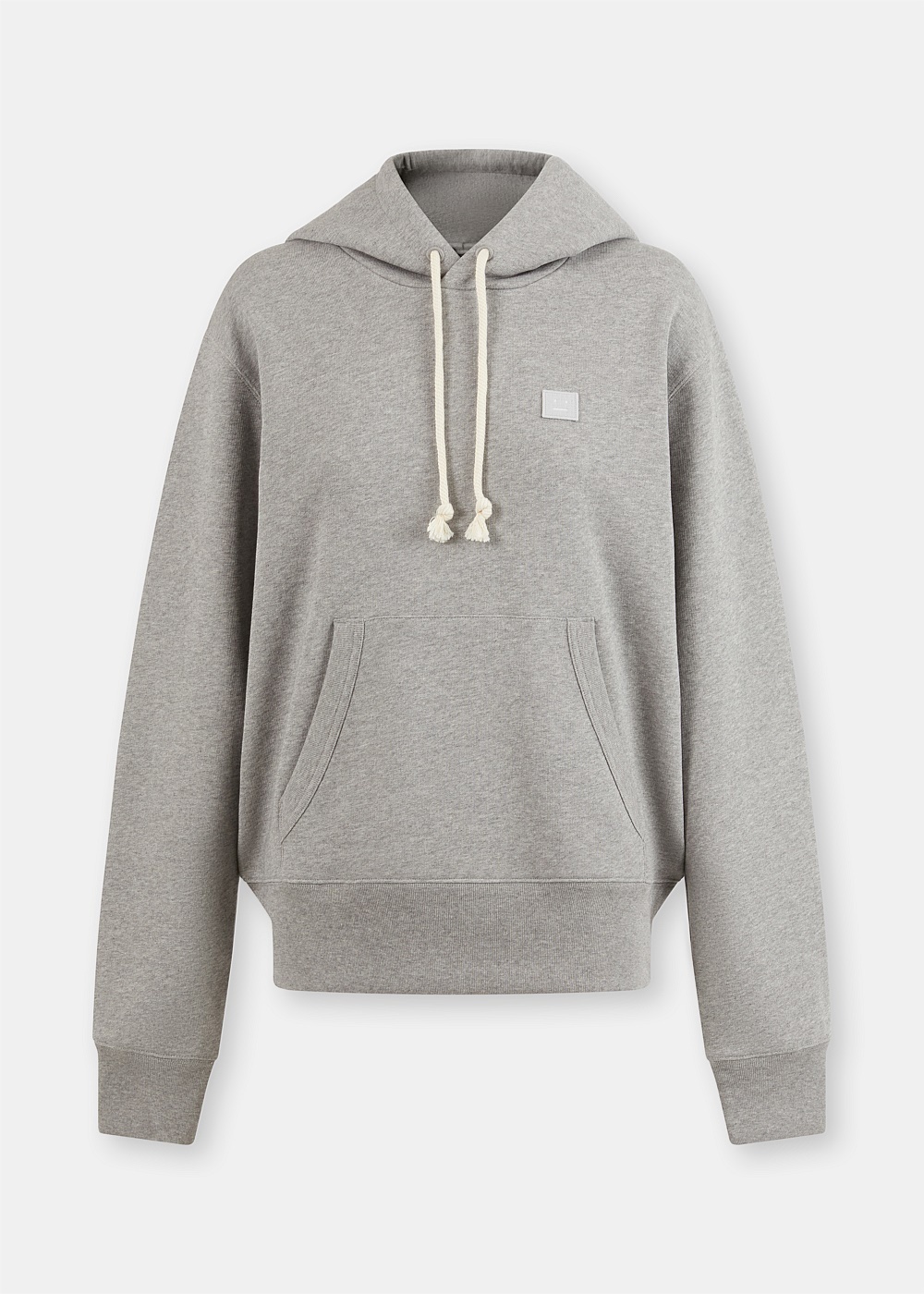 Light Grey Face Patch Hoodie - 1