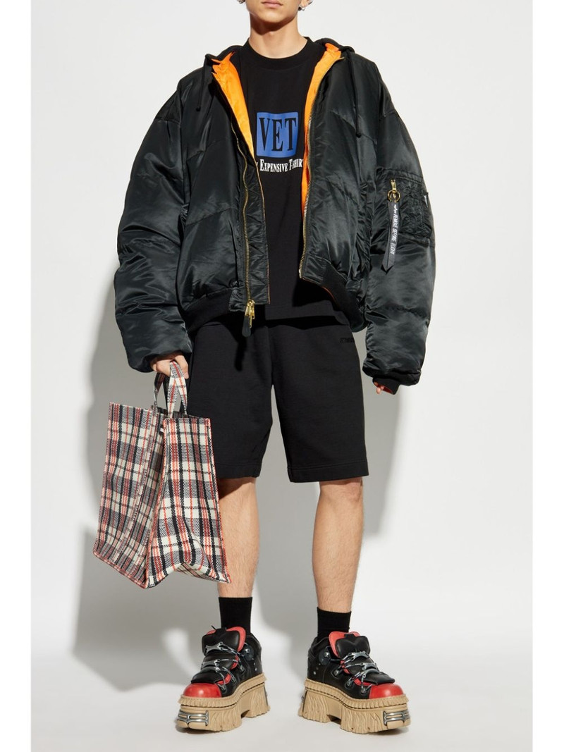 VETEMENTS logo-embroidered track shorts outlook