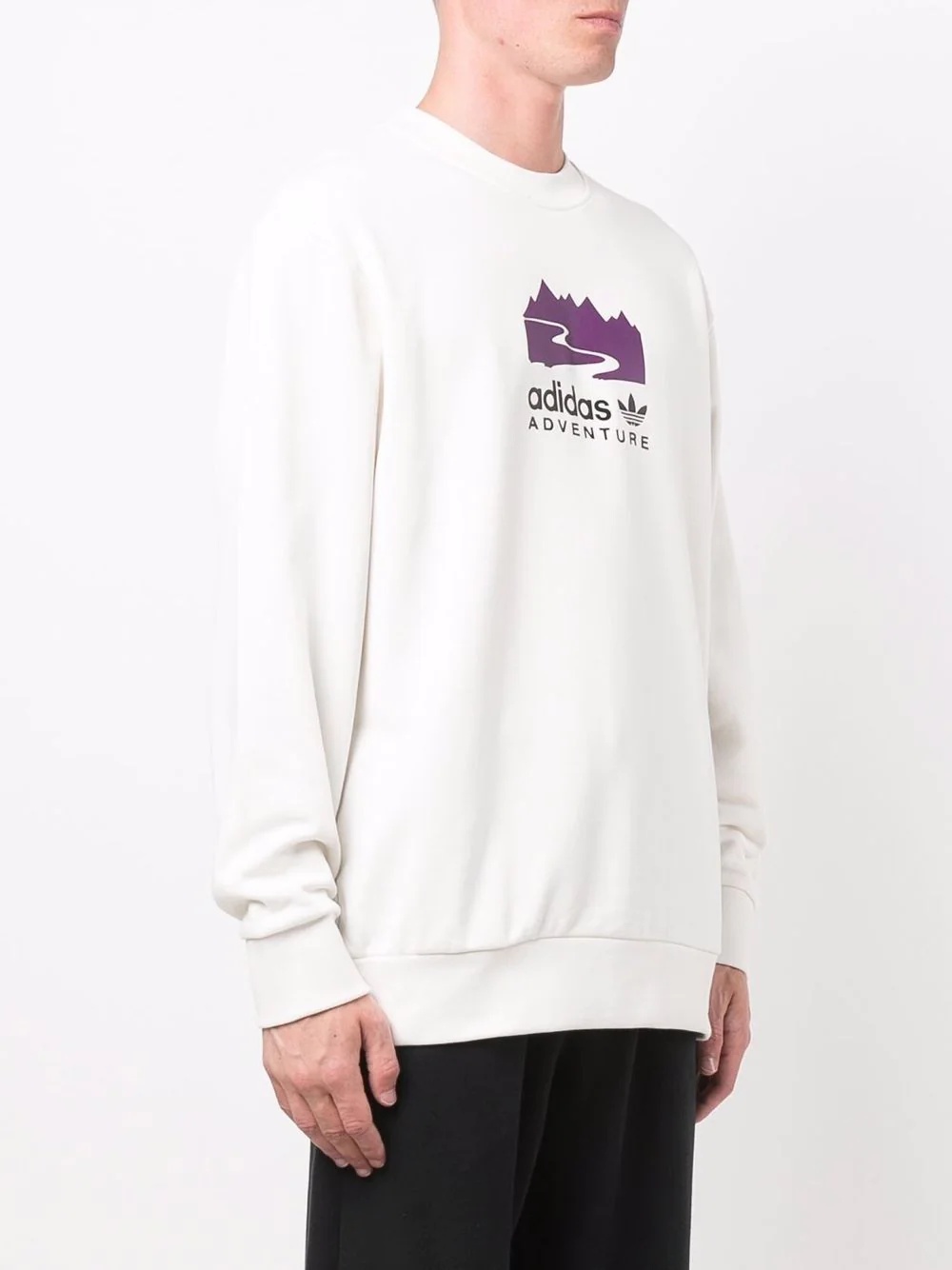 logo-print round neck sweatshirt - 3