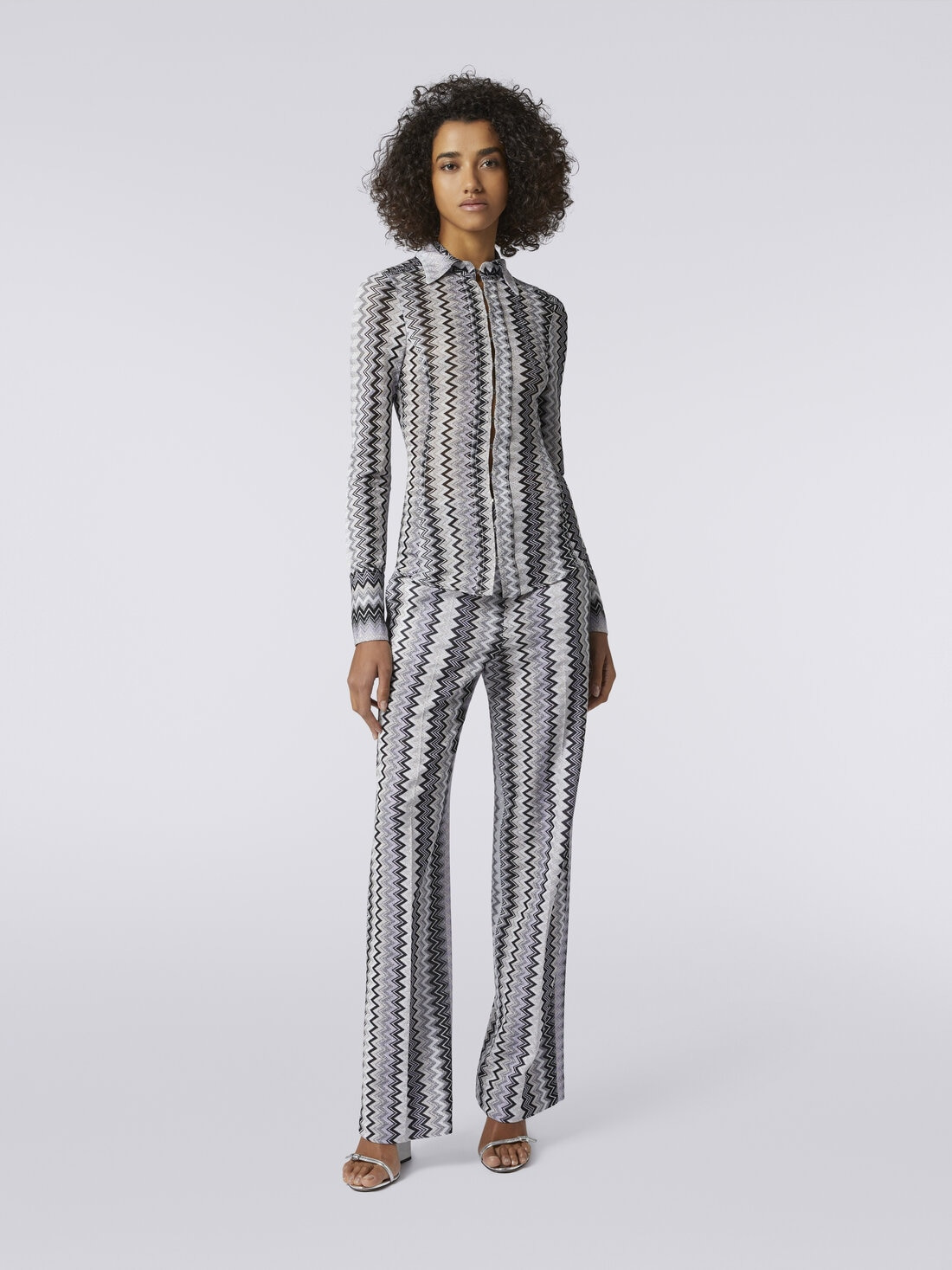 Viscose chevron shirt with lurex - 2