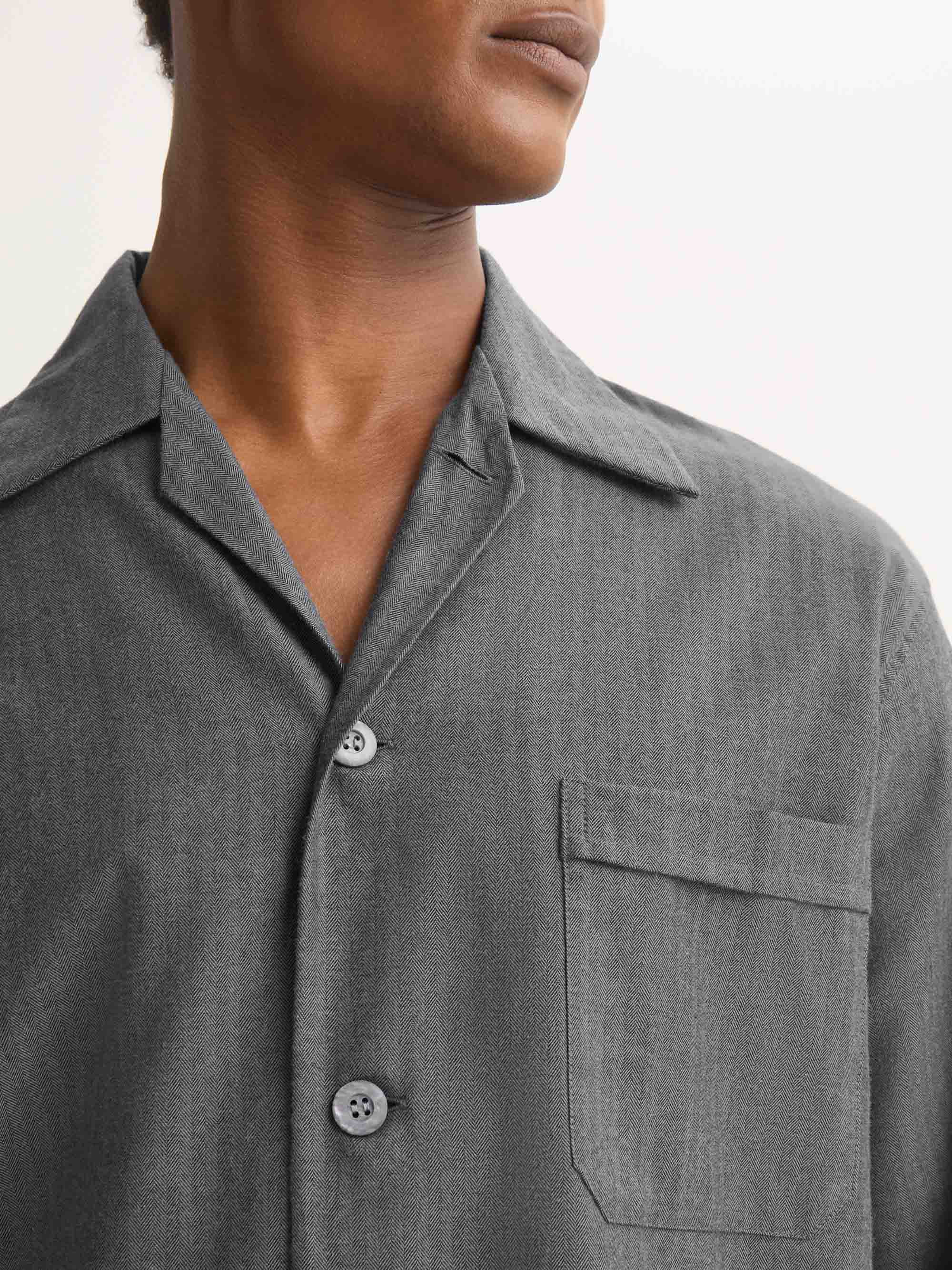 Men's Classic Fit Pajamas Balmoral Brushed Cotton Charcoal - 4