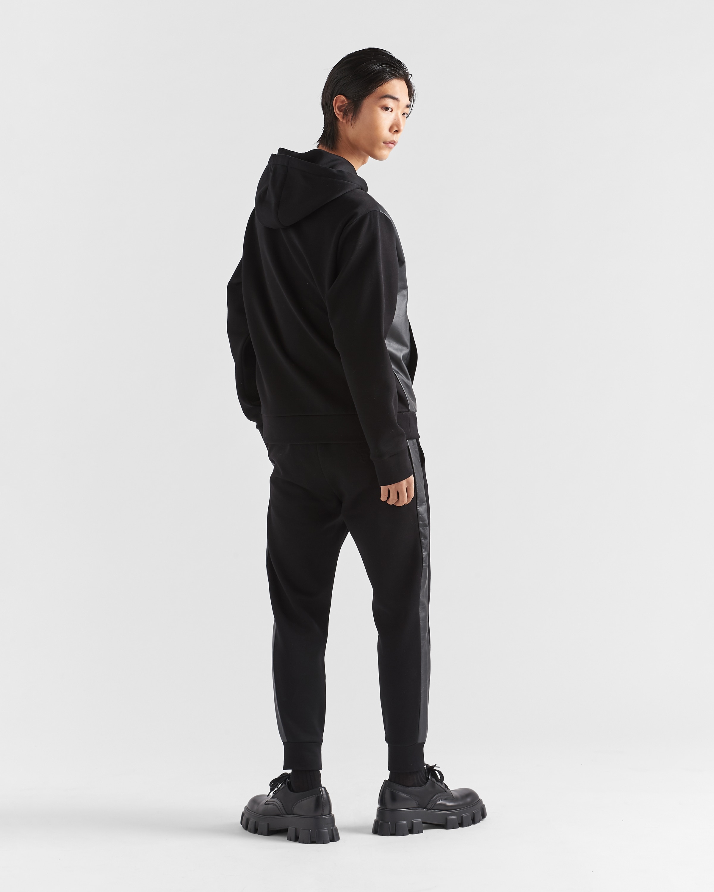 Technical fleece and leather pants - 5