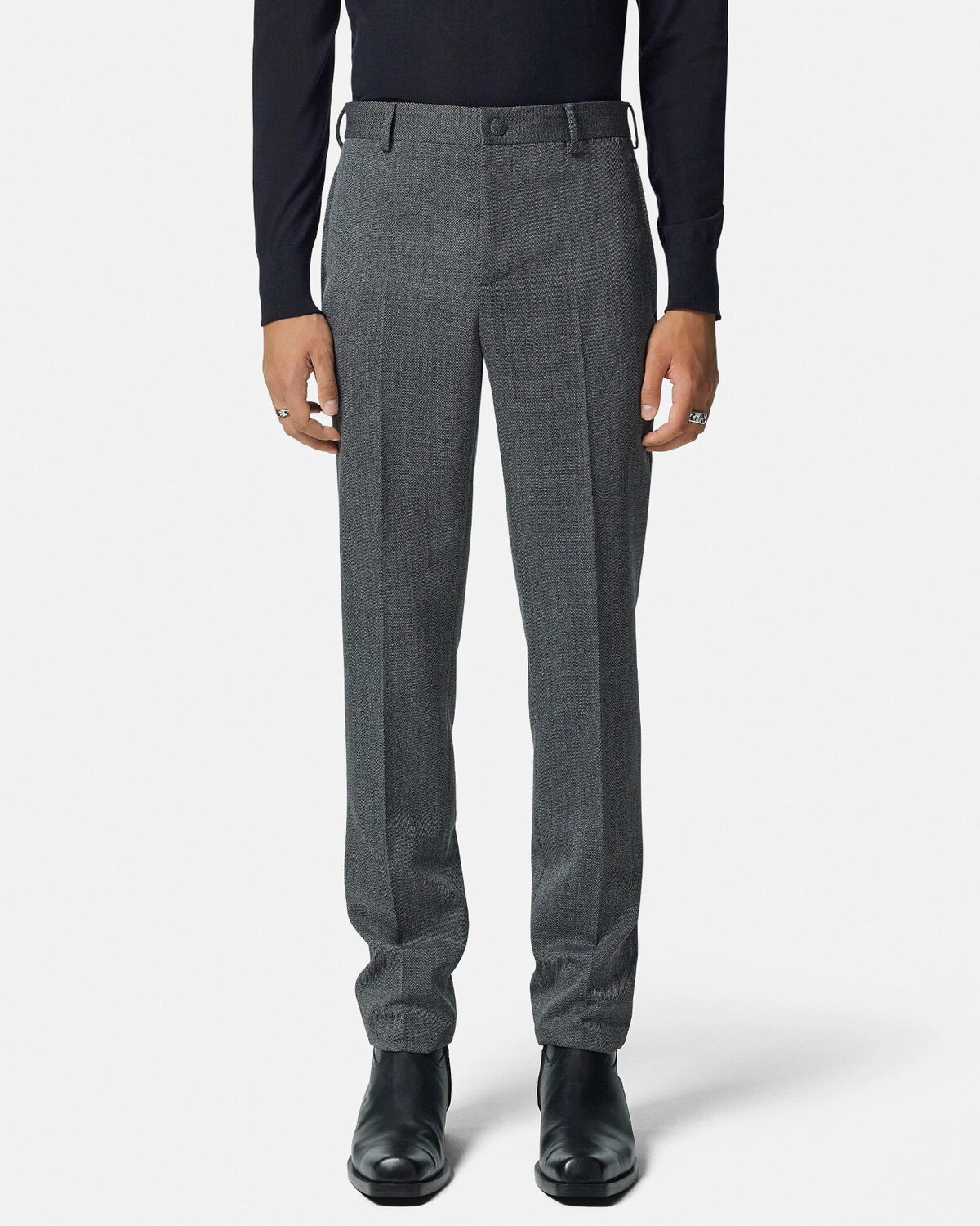 Mouliné Wool Formal Pants - 4