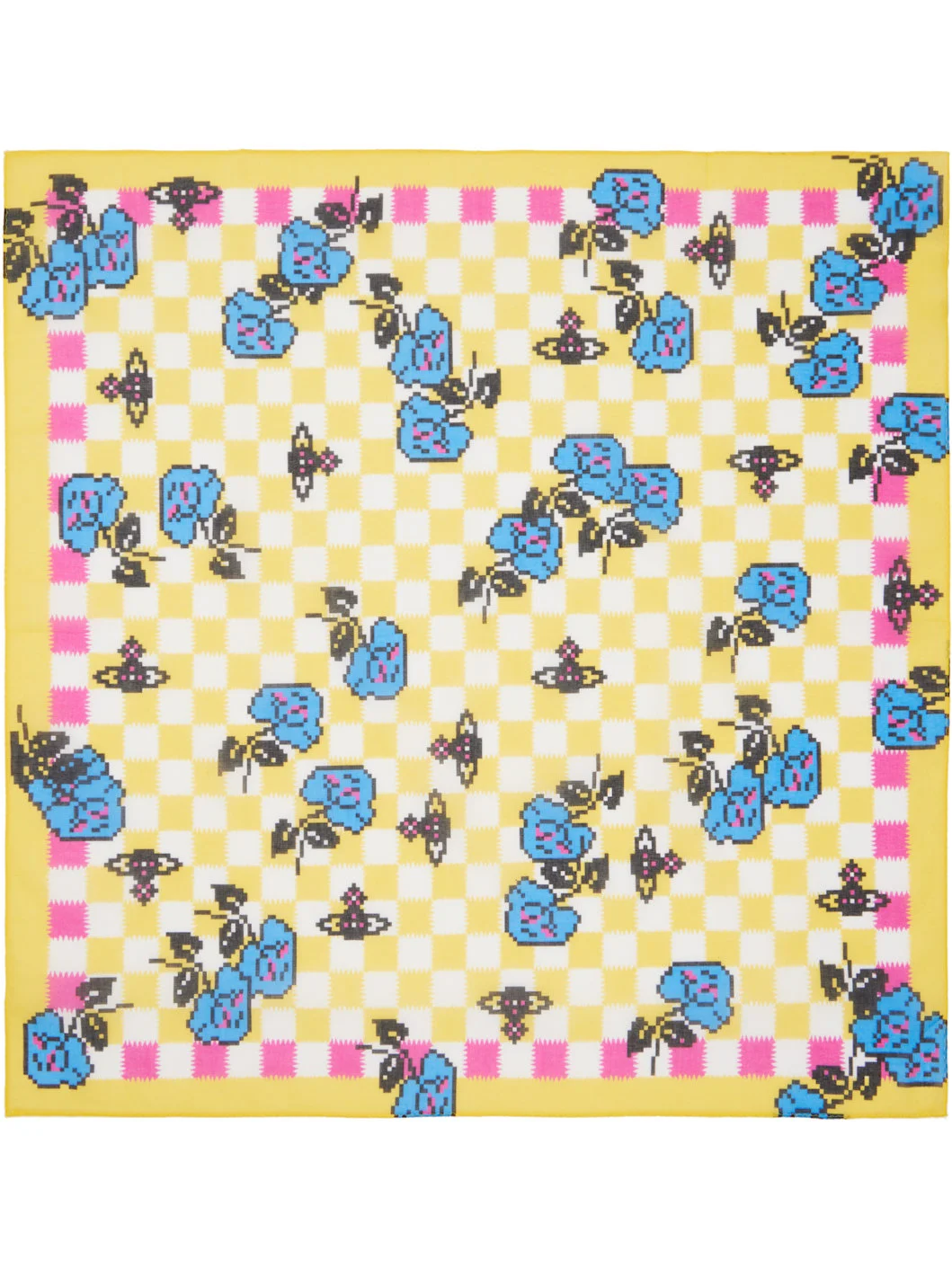 Yellow Pixel Rose Pocket Square - 1