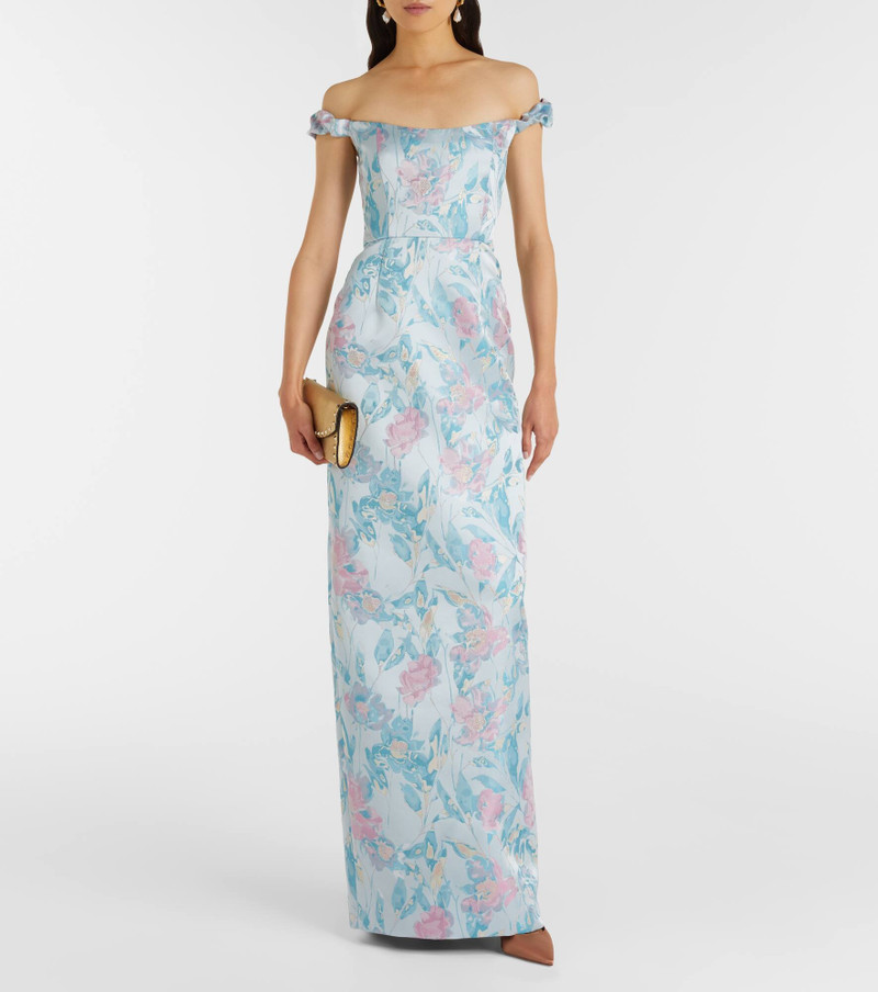 markarian Yolanda floral off-shoulder brocade gown outlook