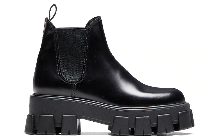 (WMNS) PRADA Monolith Brushed Leather Chelsea Boots 'Black' 1T725L_B4L_F0002_F_A055 - 2