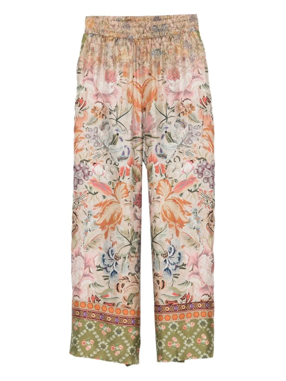 Printed silk trousers - 1
