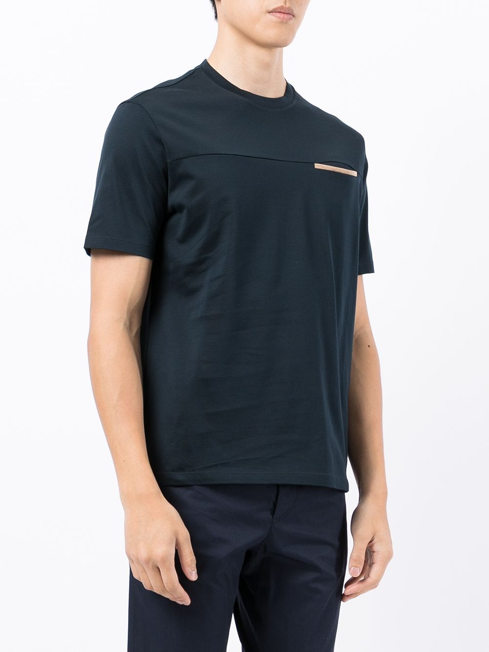 contrast-trim short-sleeve T-shirt - 3