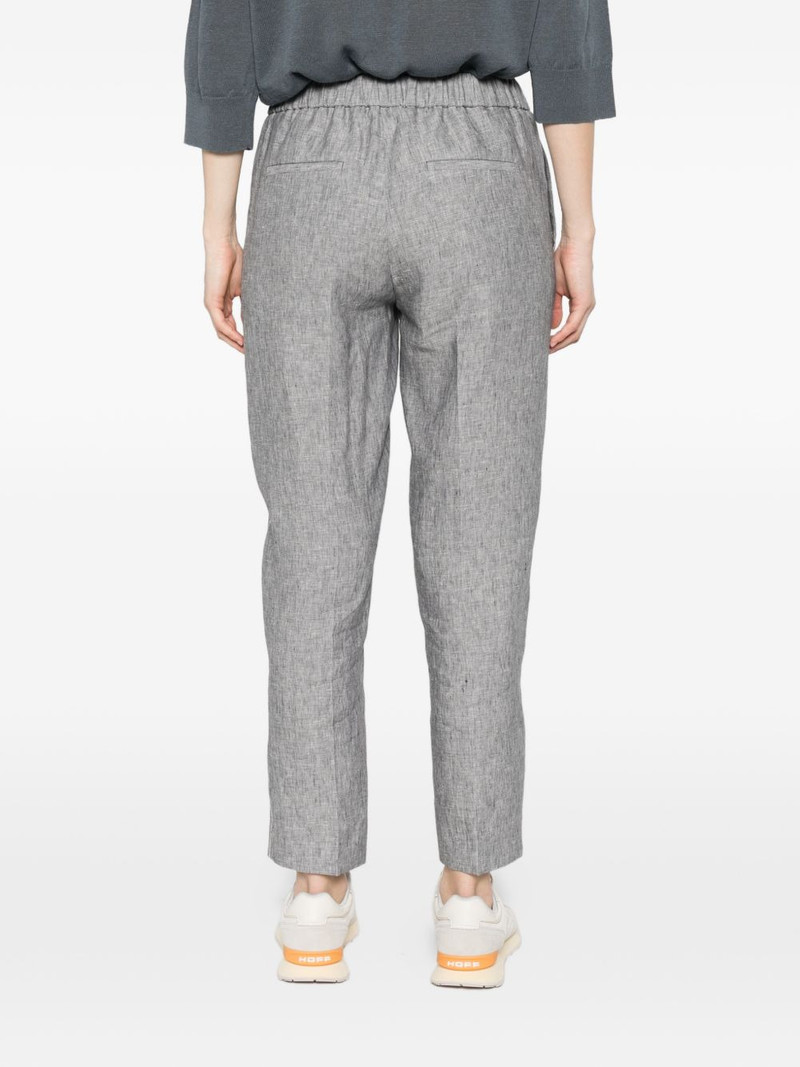 elasticated-waistband tapered trousers 4