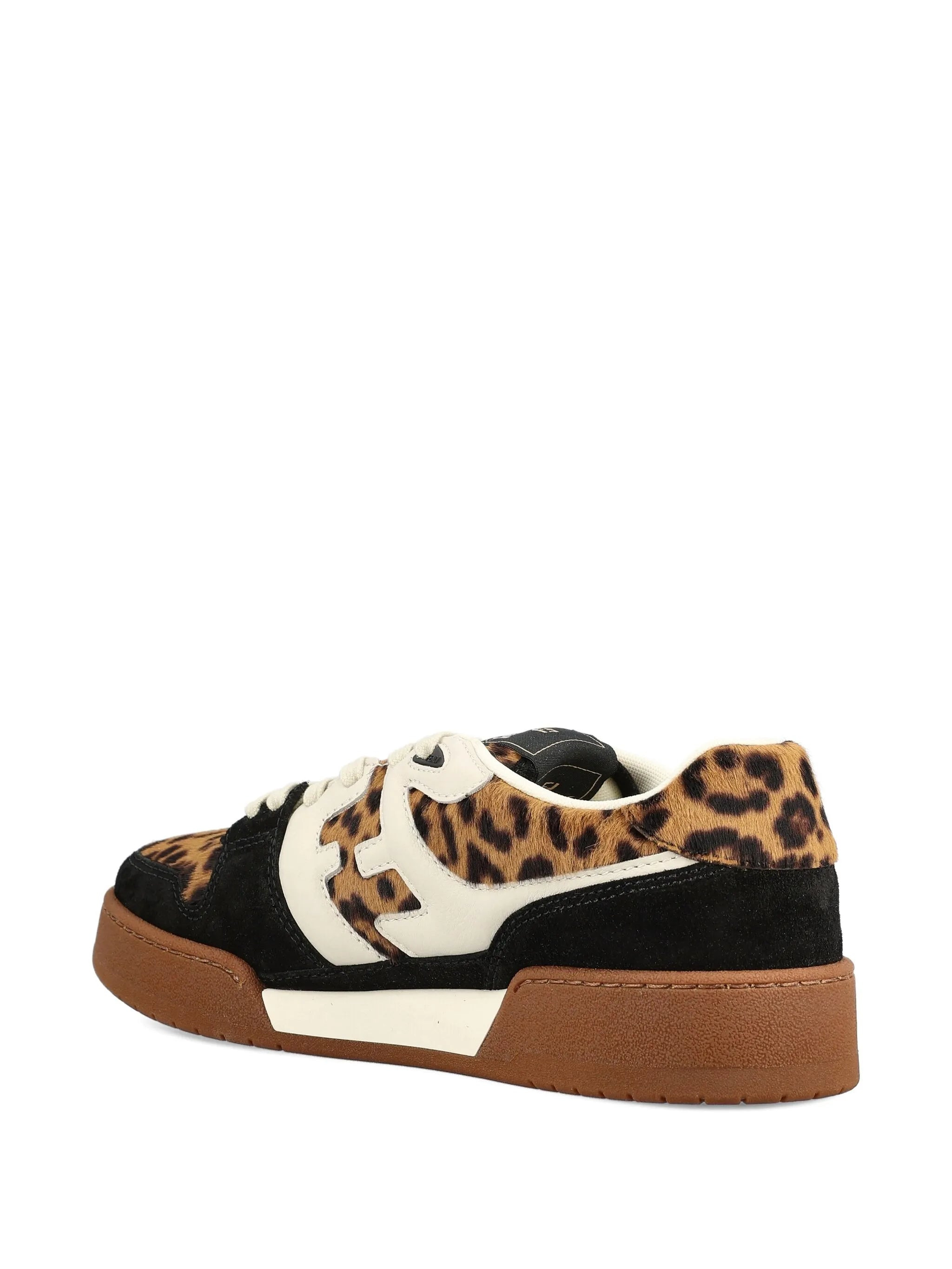 Fendi Match Leopard-print Leather Sneakers - 3