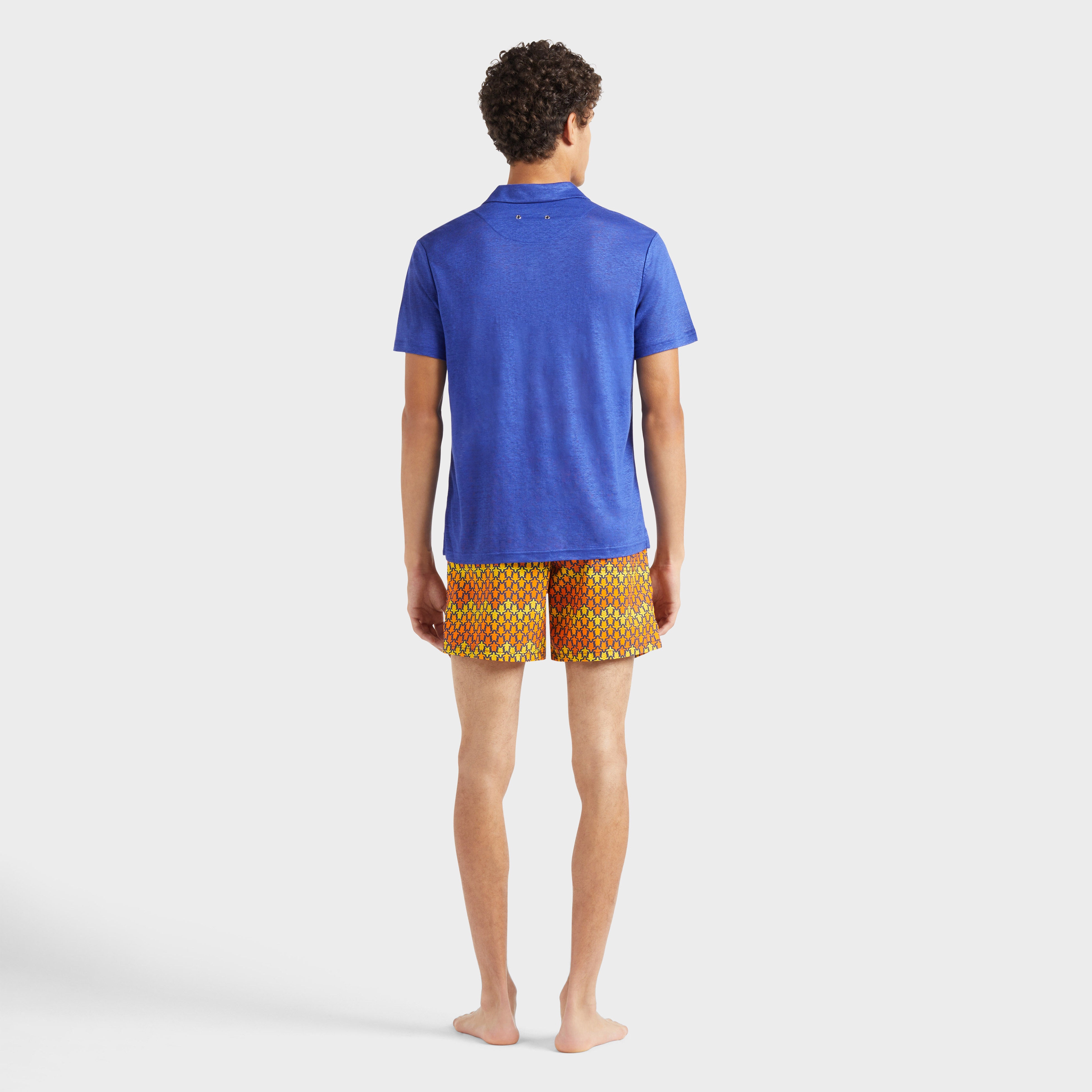 Men Linen Jersey Polo Solid - 4