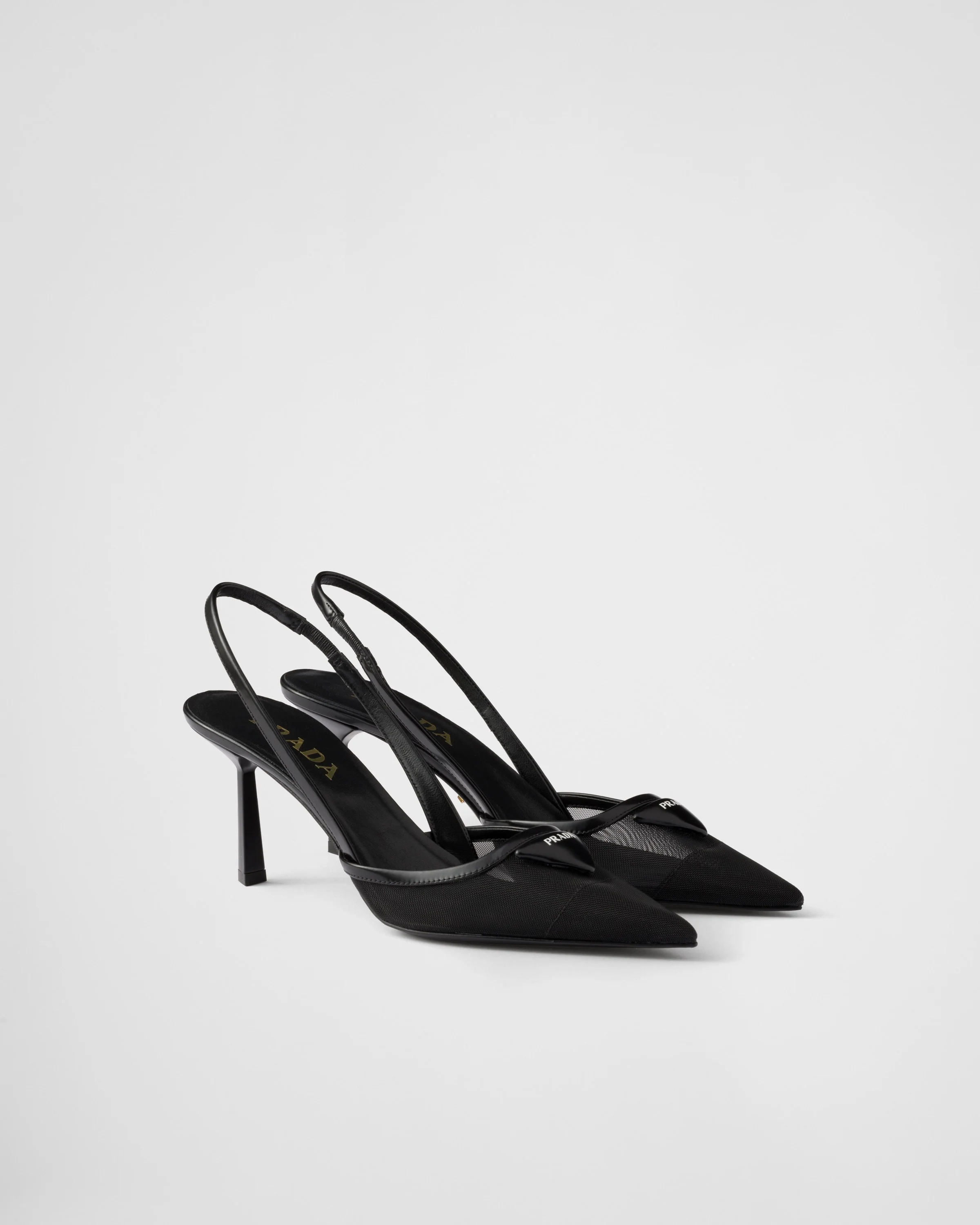 Mesh fabric slingback pumps - 1