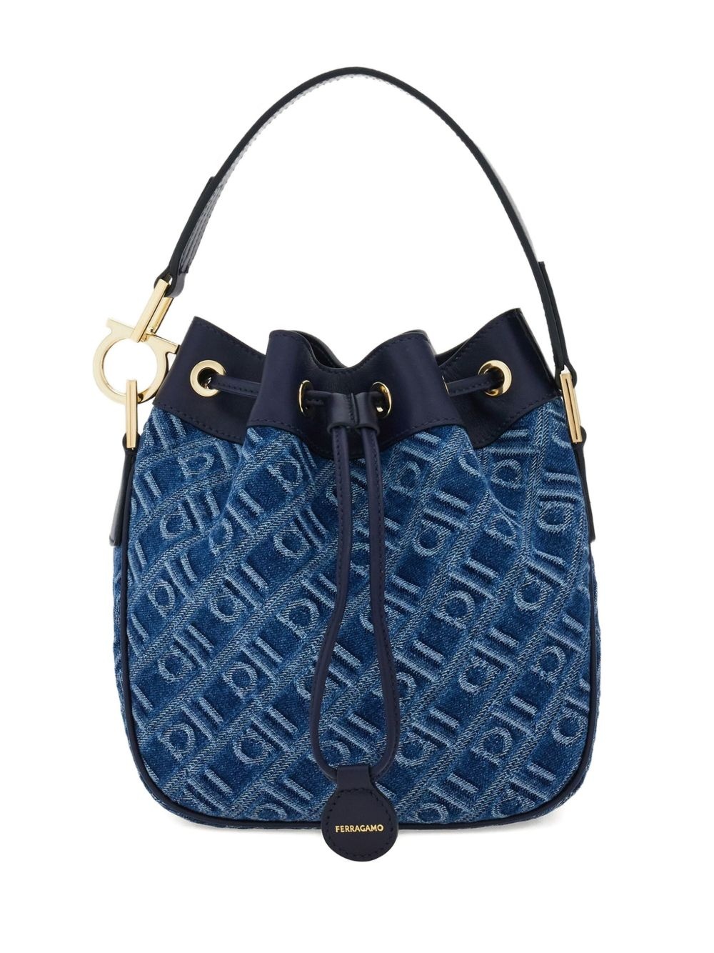 monogram-jacquard bucket bag - 1