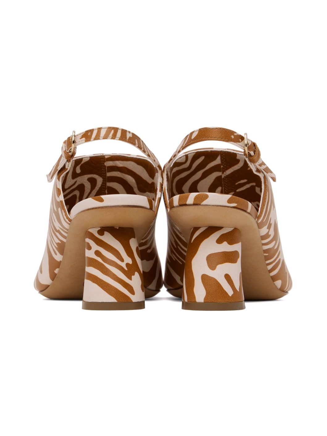 Tan Open Toe Heeled Sandals - 2