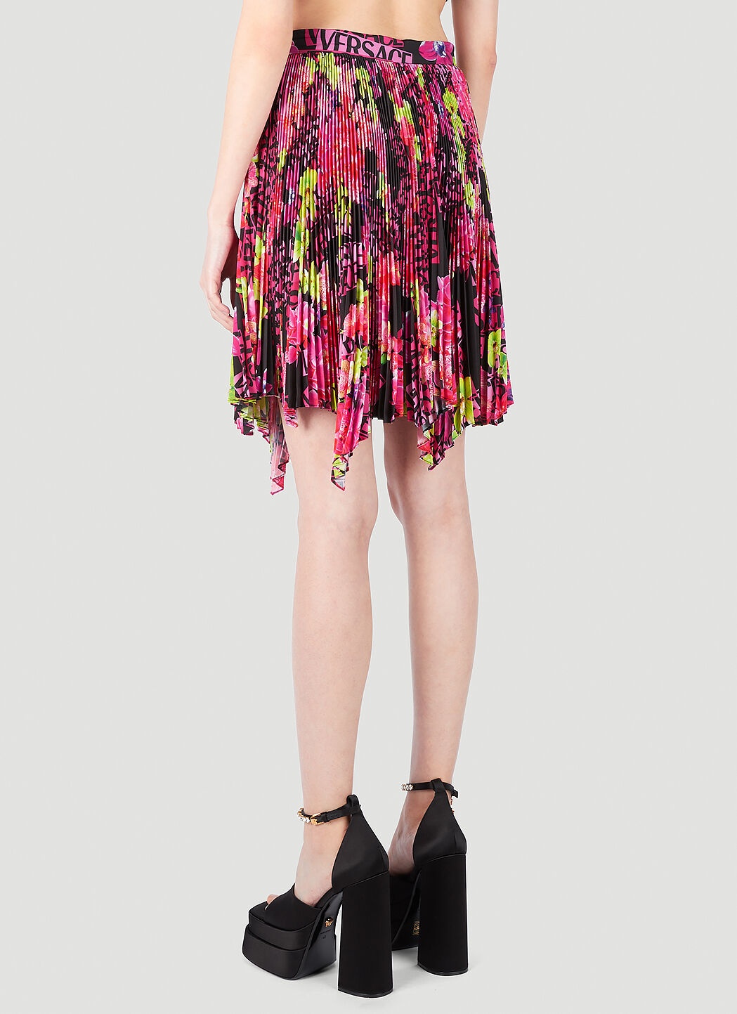 Floral Logo Pleated Mini Skirt - 4