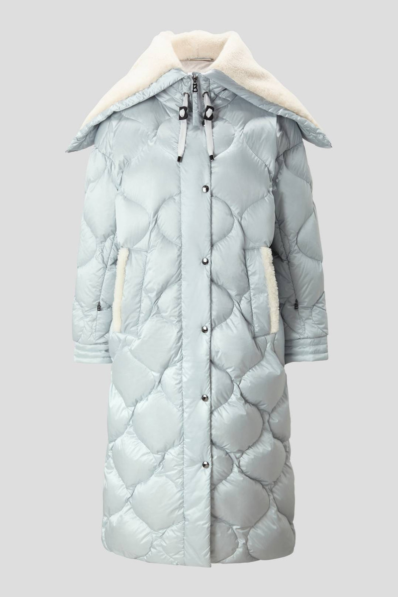 VALLY LAMBSKIN DOWN COAT IN ICE BLUE 1