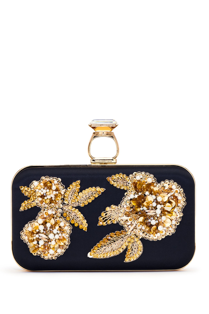 Embellished On The Rocks Clutch - Black 1
