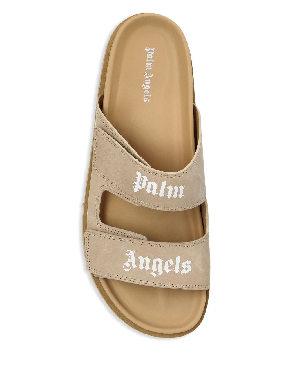 logo-print leather slides - 4