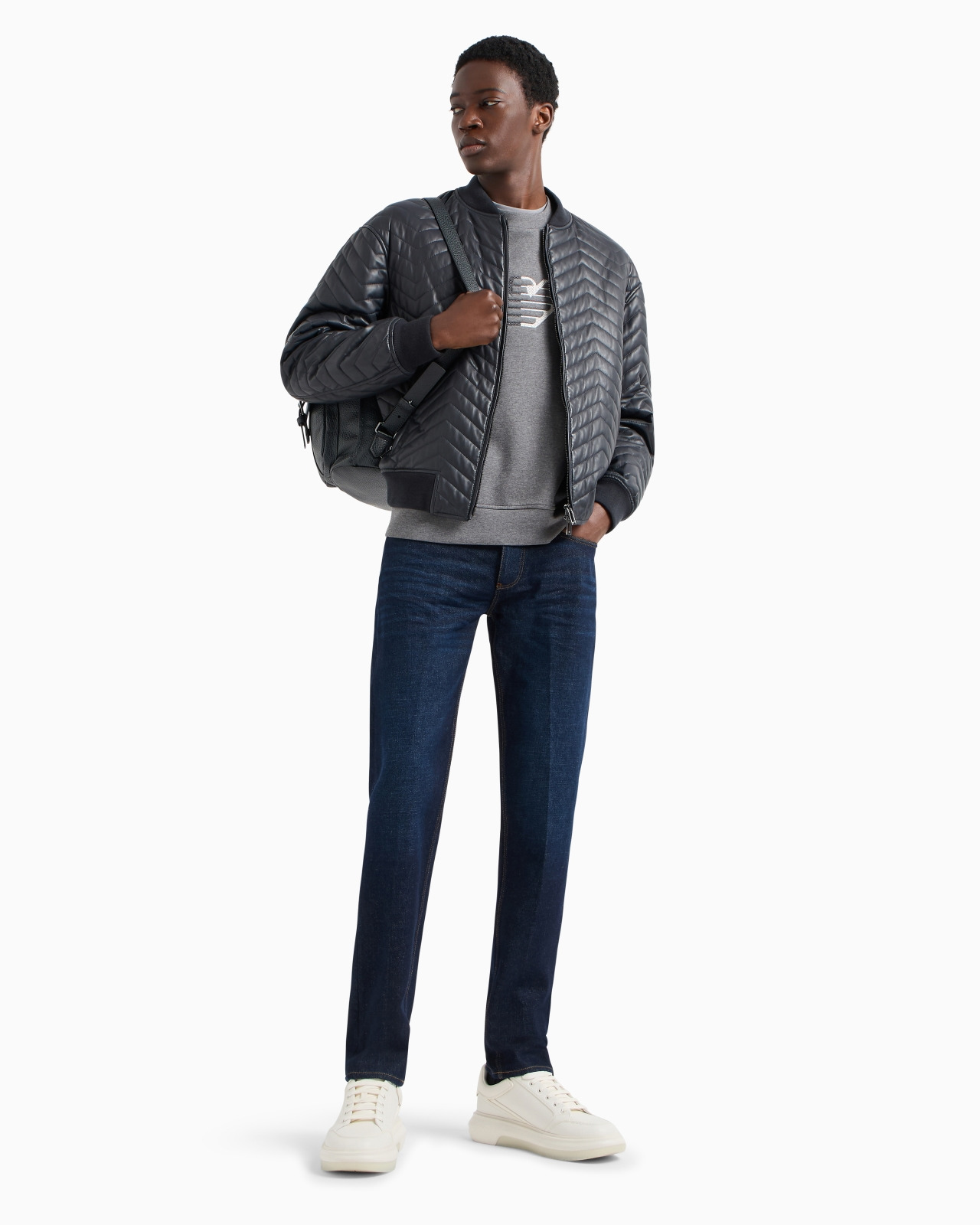 J75 Slim-fit marbleised-treatment denim jeans - 4