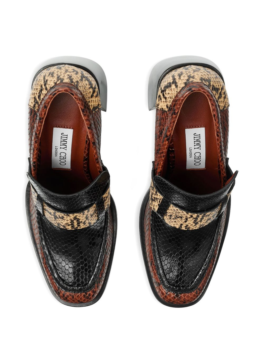 80mm Tylor snakeskin-effect block-heel pumps - 4