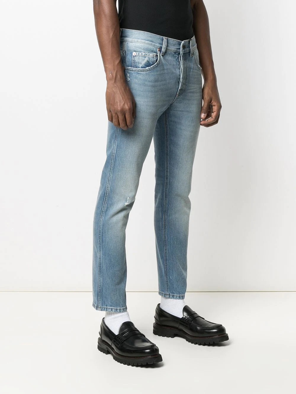 eco-bleached tapered jeans - 3