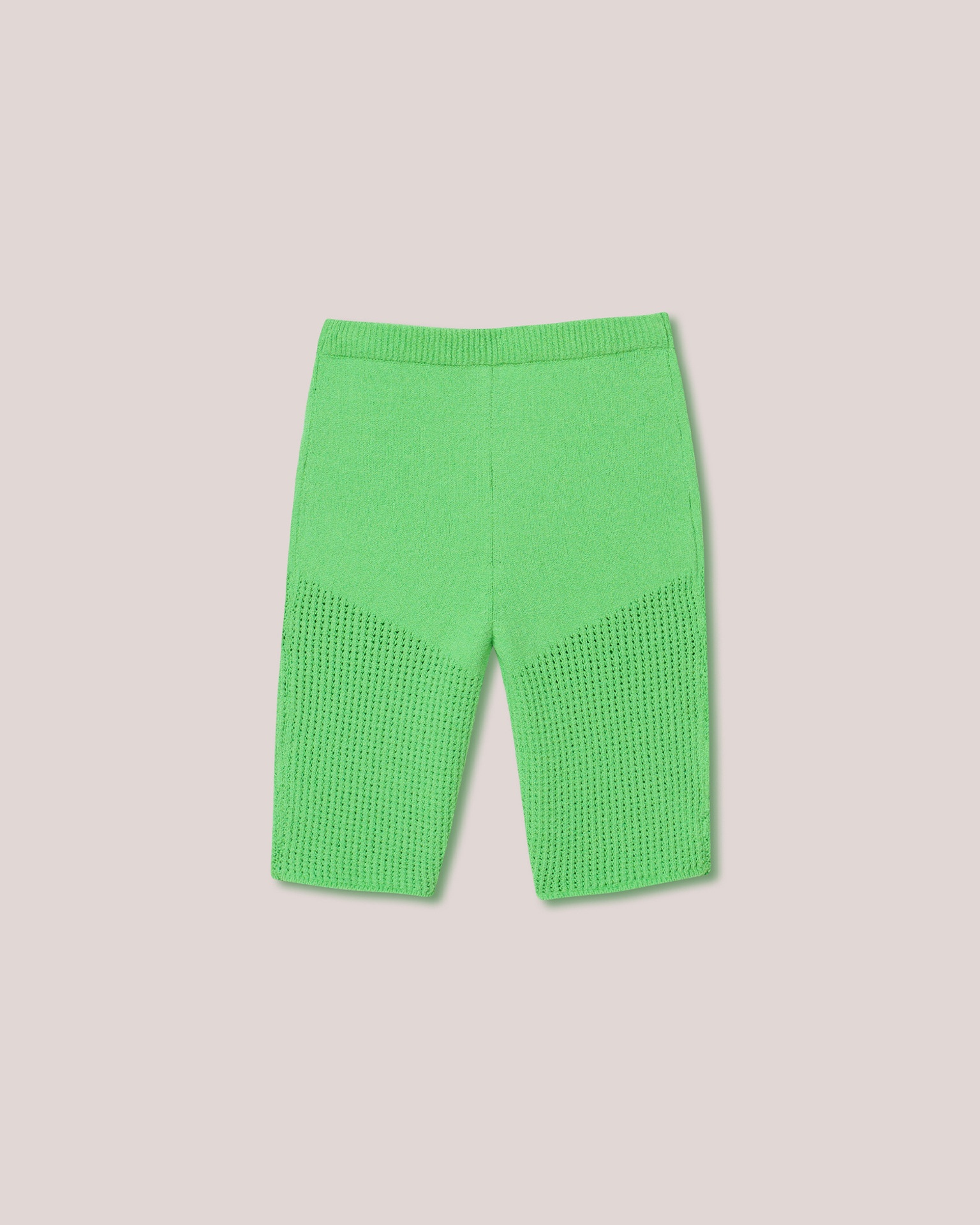 PAOLA - Textured cotton-crochet shorts - Bright green - 1