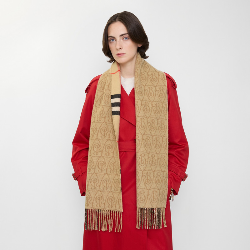 Reversible B Shield Cashmere Scarf 3