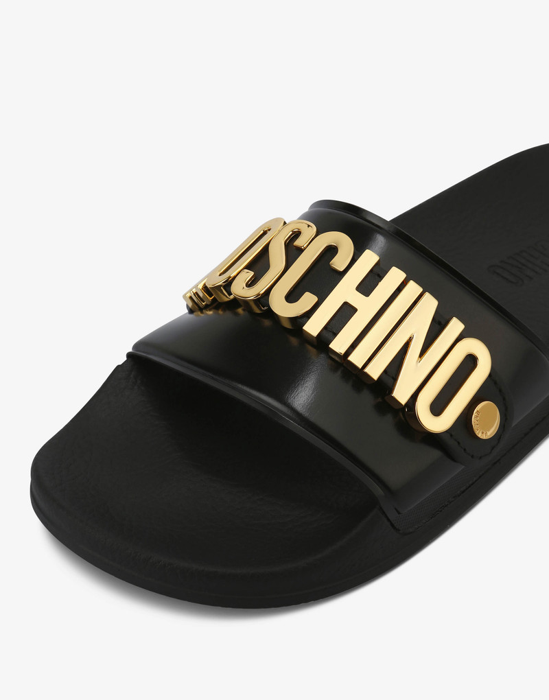 Moschino LETTERING LOGO PVC POOL SLIDES outlook