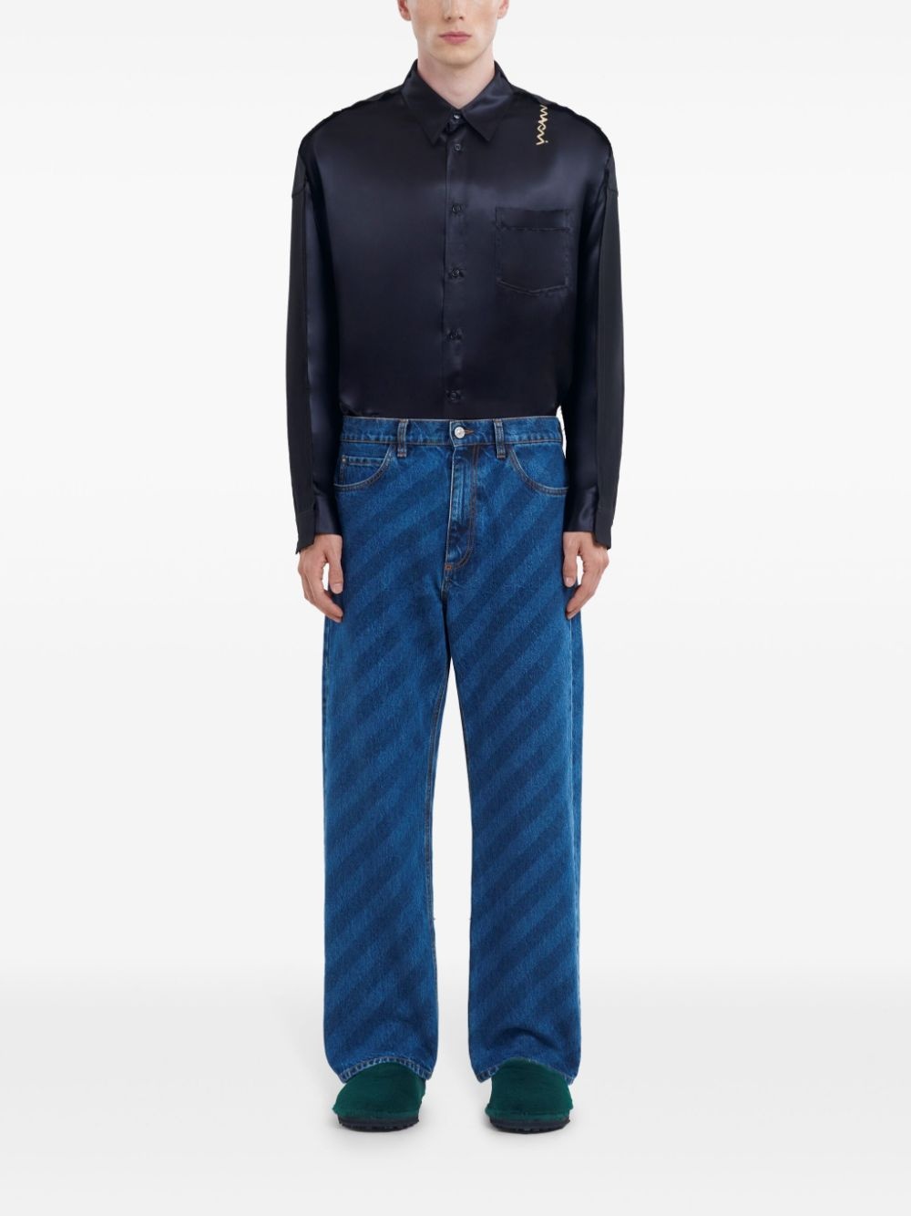 diagonal-stripes jeans - 3